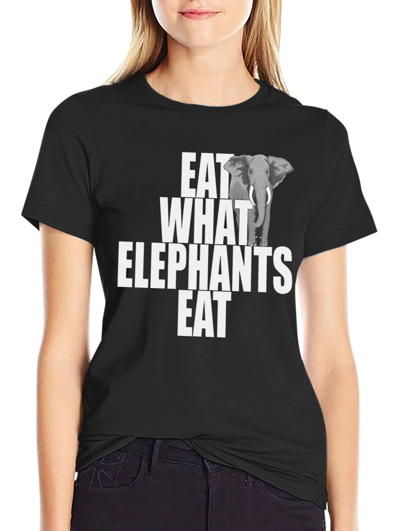 Eat What Elephants Eat Funny Graphic T-Shirt