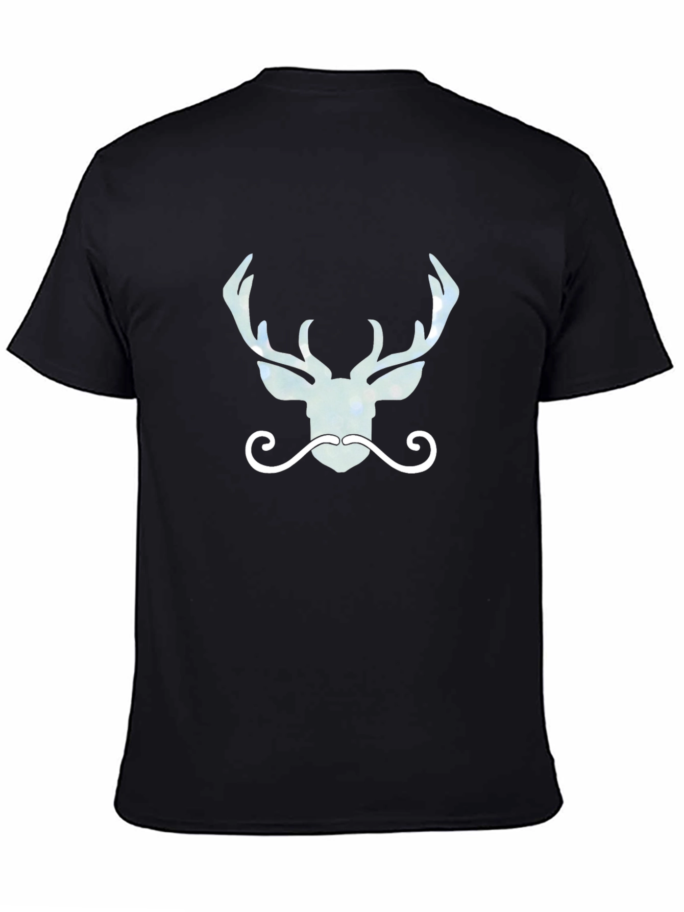 Stylish Deer Antler Graphic Tee - Mens Black T-Shirt