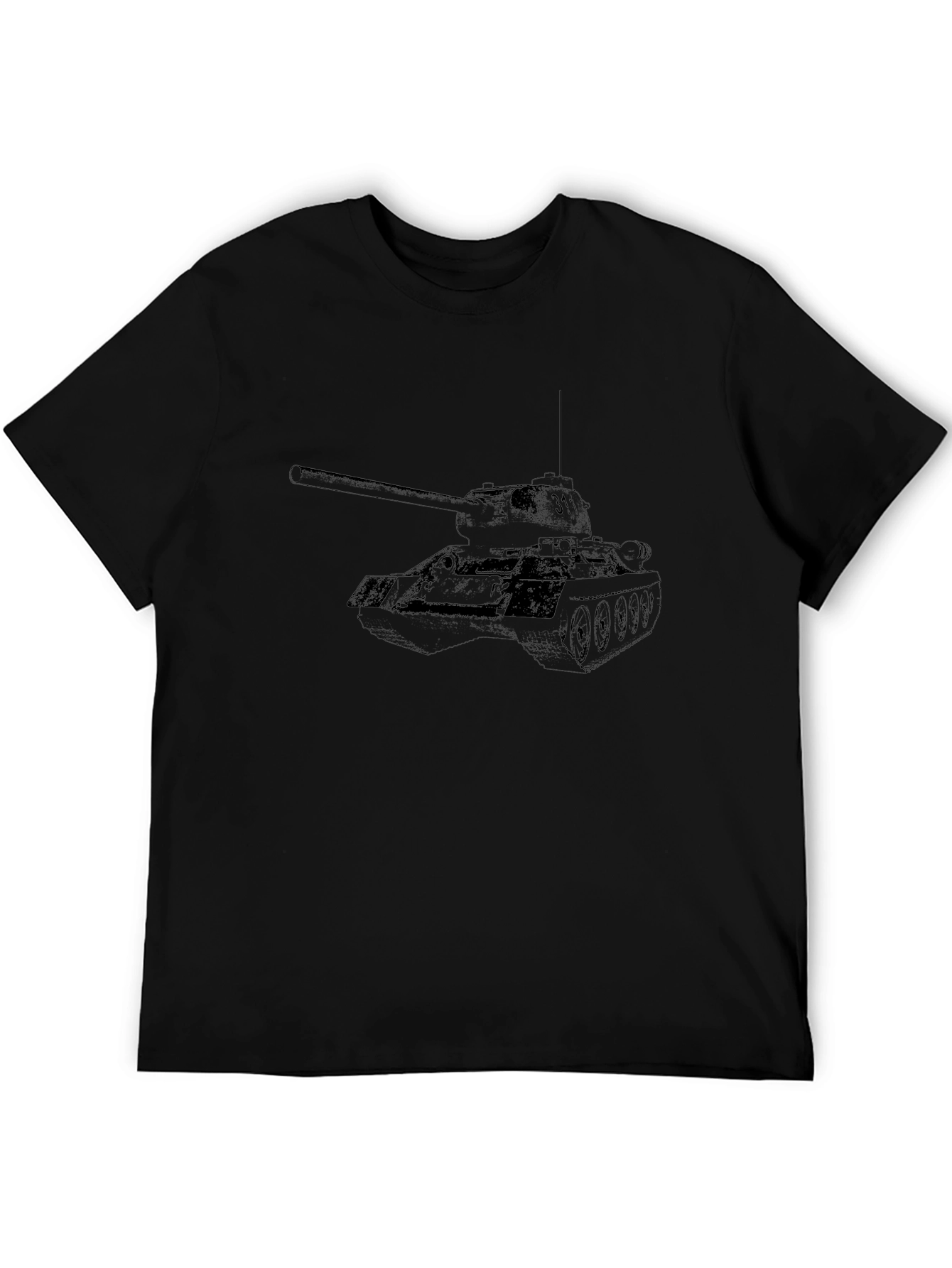 Tank Graphic Tee - Black Cotton T-Shirt