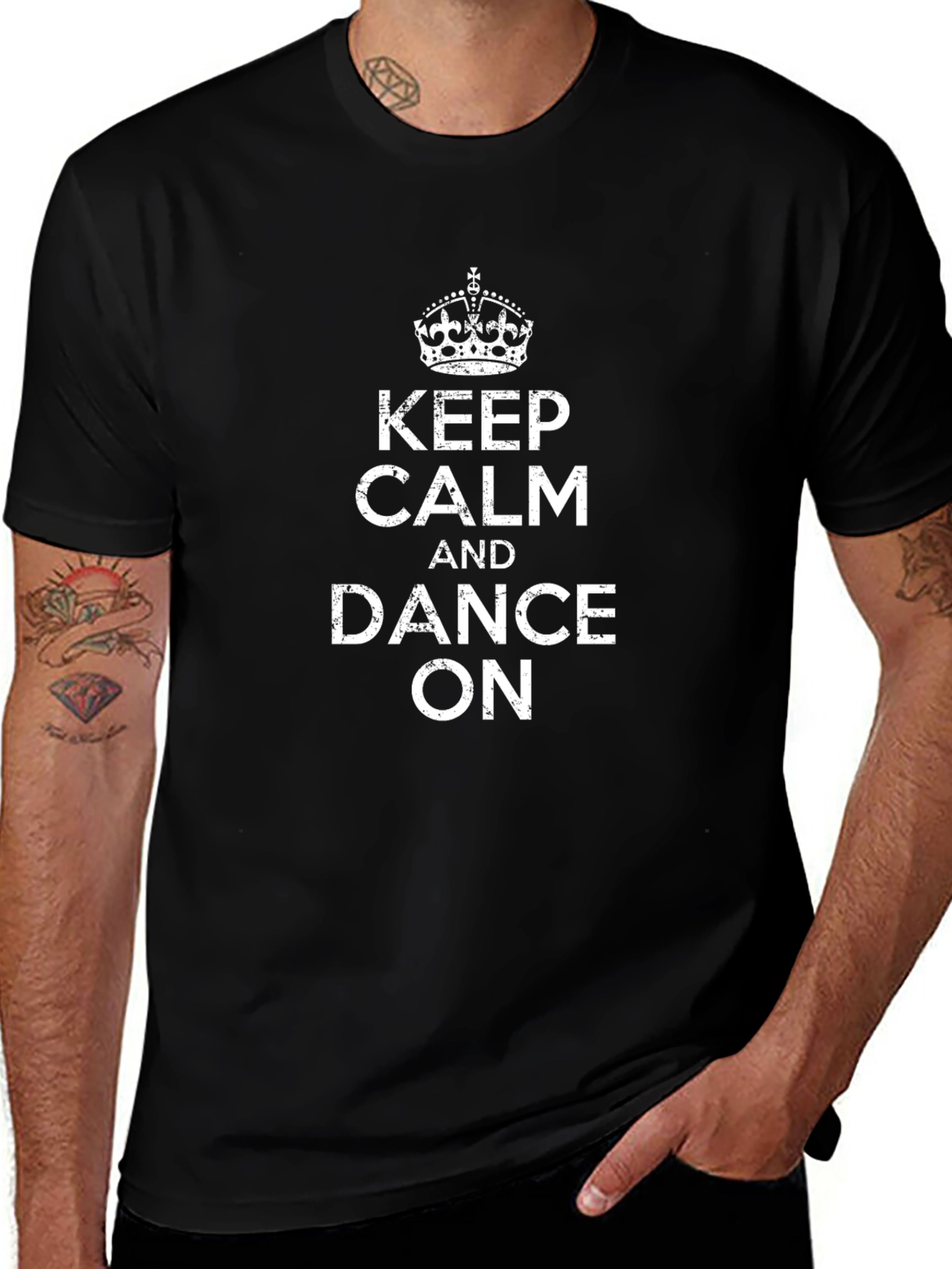 Keep Calm and Dance On Black T-Shirt