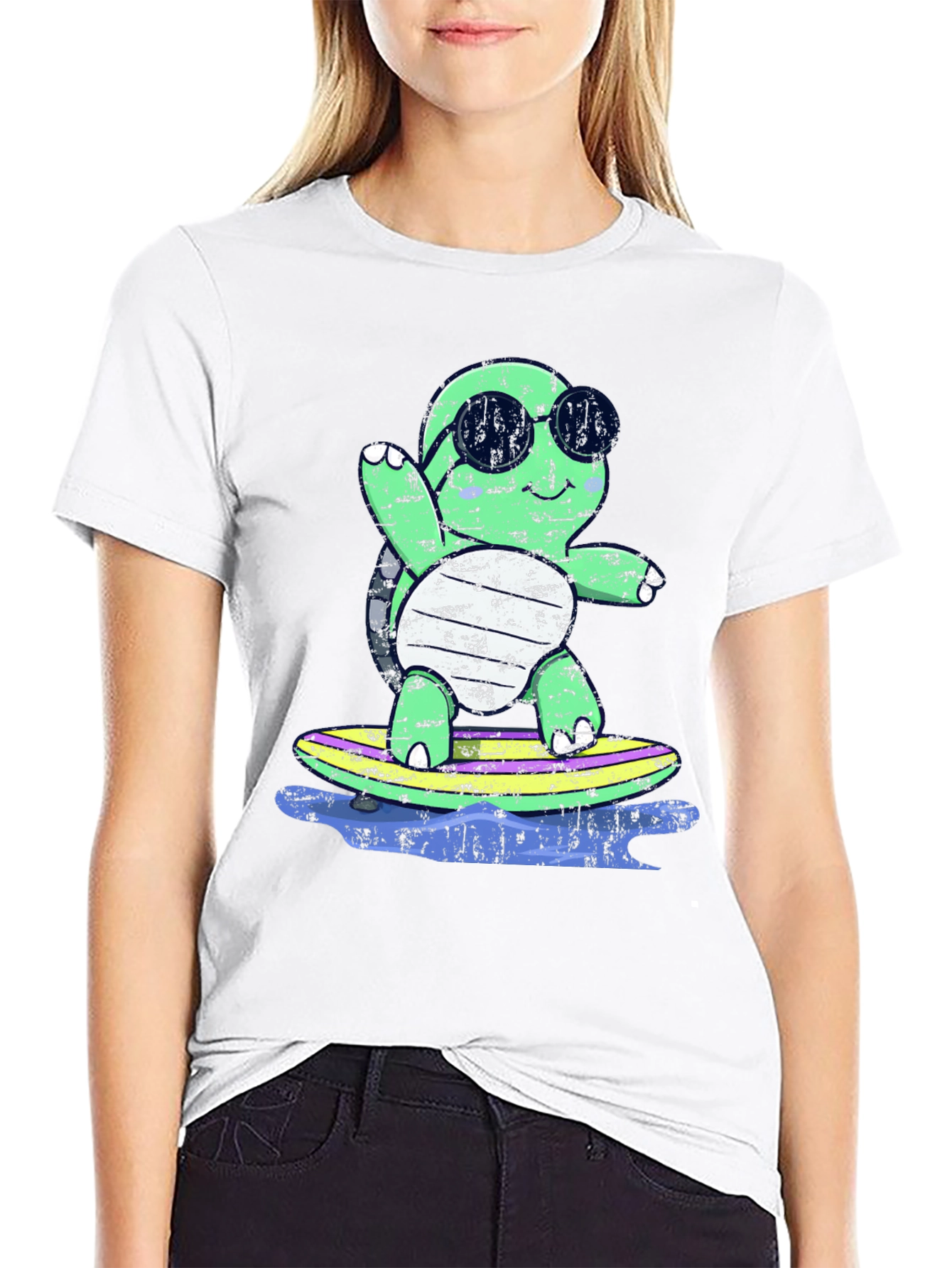 Surfing Turtle Graphic Tee
