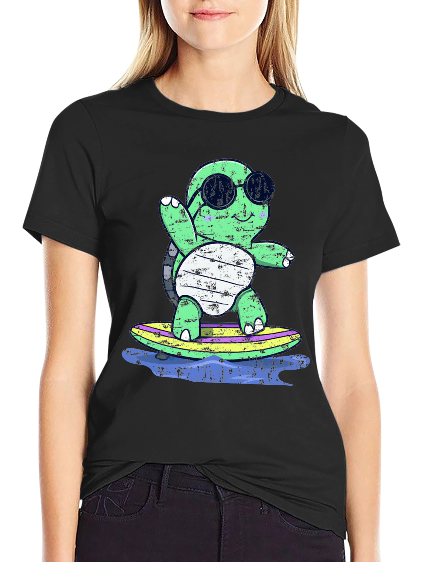 Surfing Turtle Graphic Tee