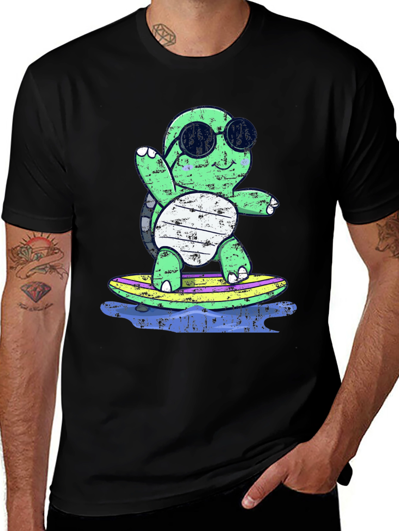 Surfing Turtle Graphic Tee