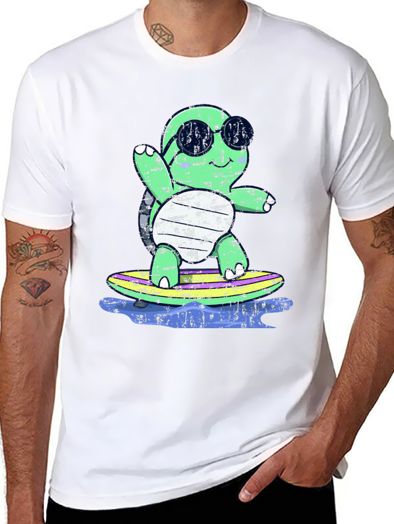 Surfing Turtle Graphic Tee