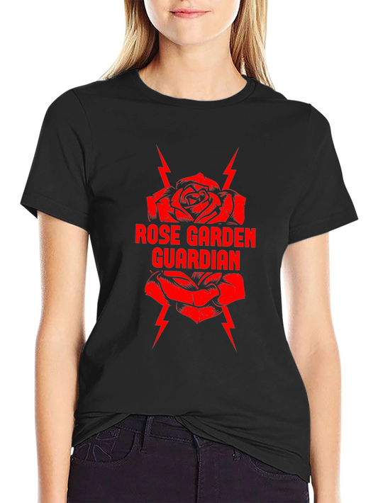 Rose Garden Guardian T-Shirt - Black Graphic Tee