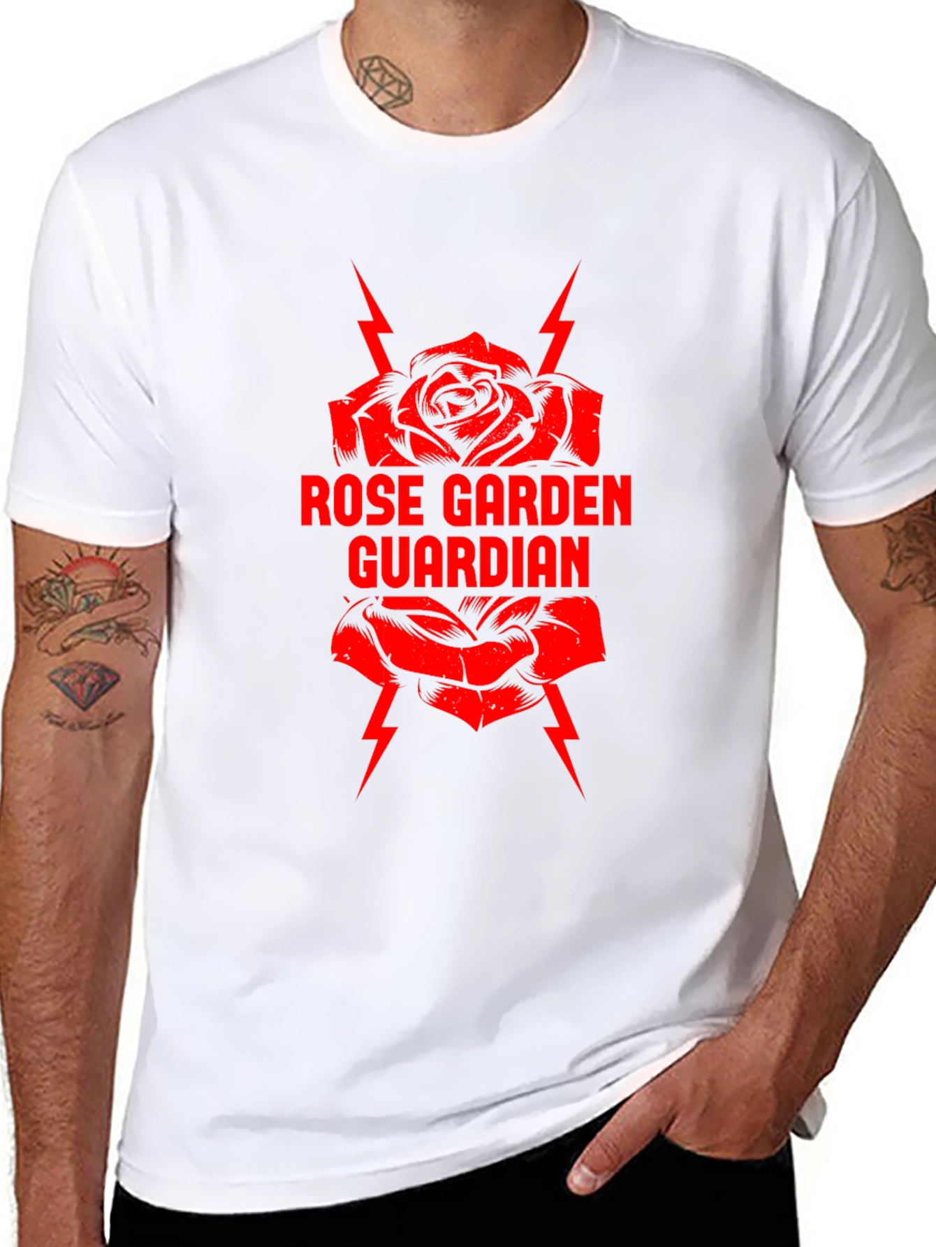 Rose Garden Guardian T-Shirt - Black Graphic Tee