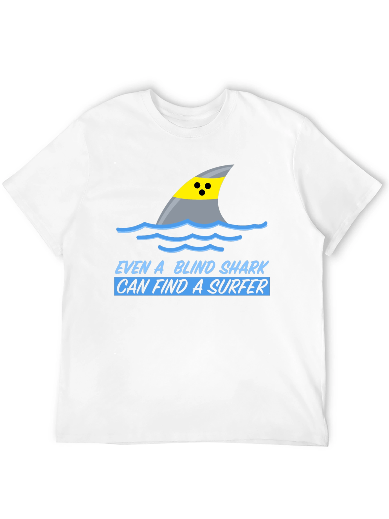 Blind Shark Surfer Humor Graphic T-Shirt