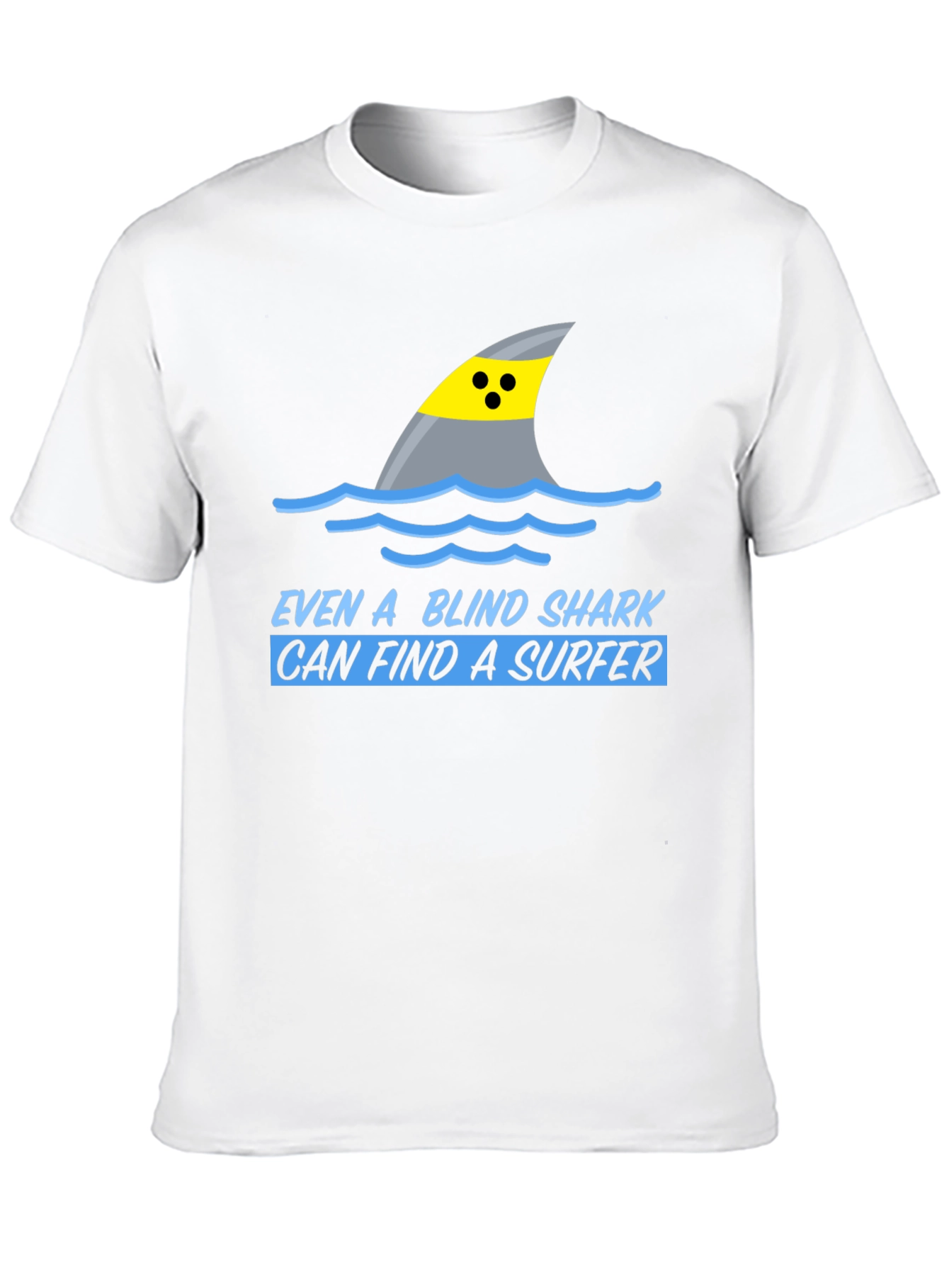 Blind Shark Surfer Humor Graphic T-Shirt