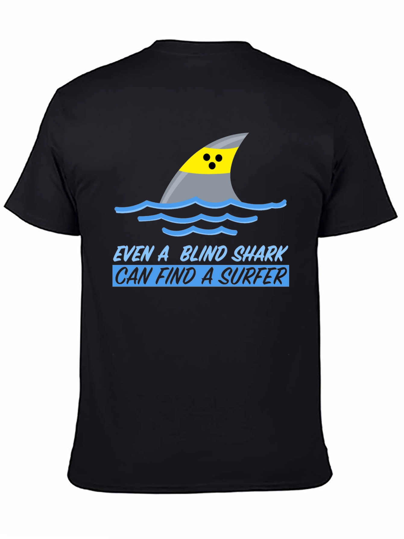 Blind Shark Surfer Humor Graphic T-Shirt