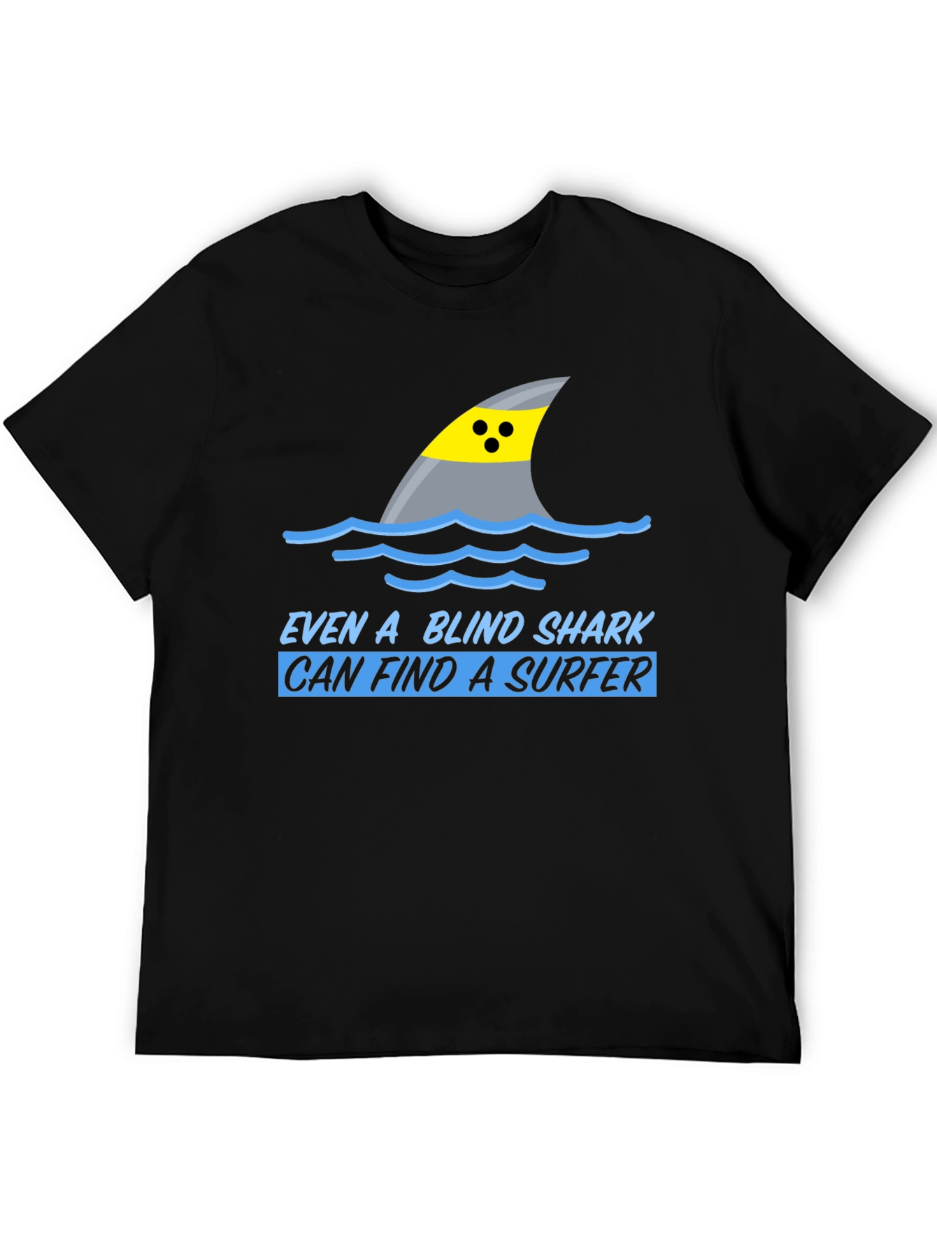Blind Shark Surfer Humor Graphic T-Shirt