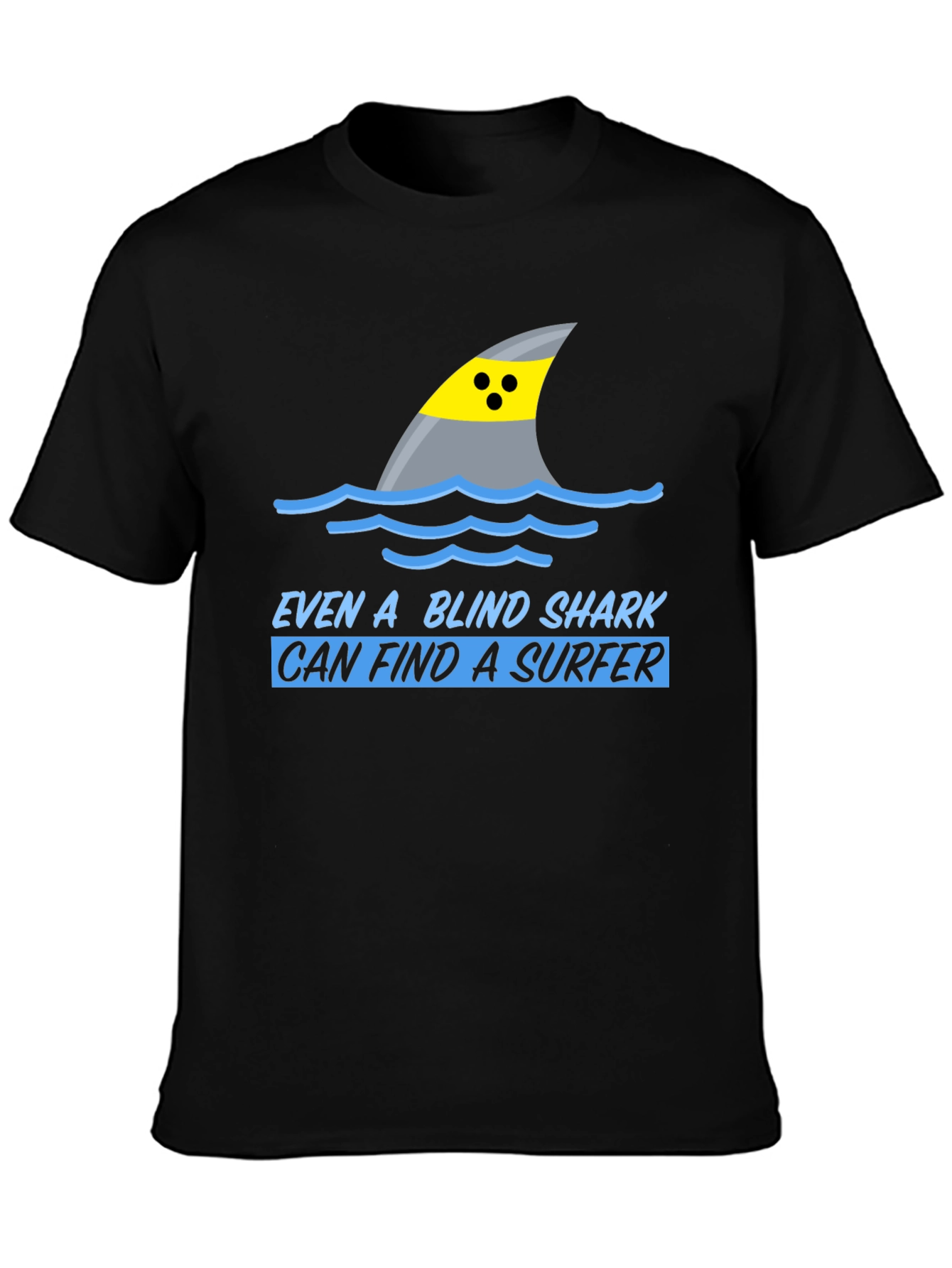 Blind Shark Surfer Humor Graphic T-Shirt