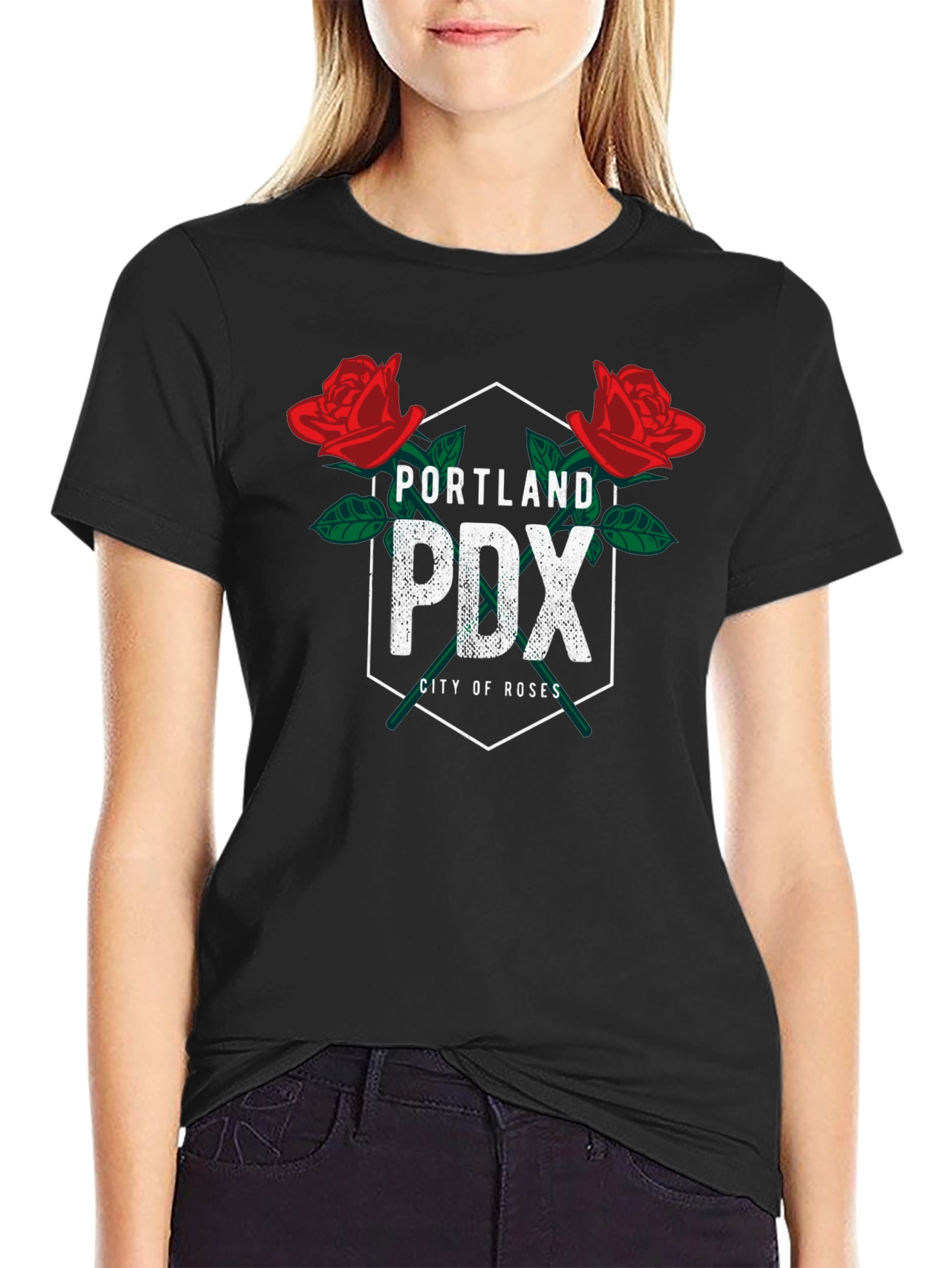 Portland PDX City of Roses Graphic T-Shirt