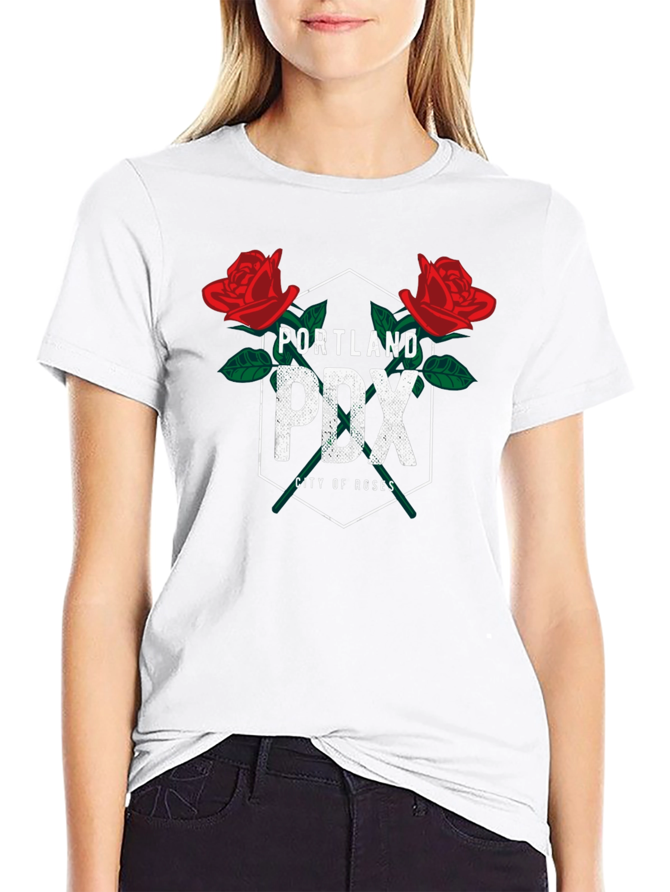 Portland PDX City of Roses Graphic T-Shirt
