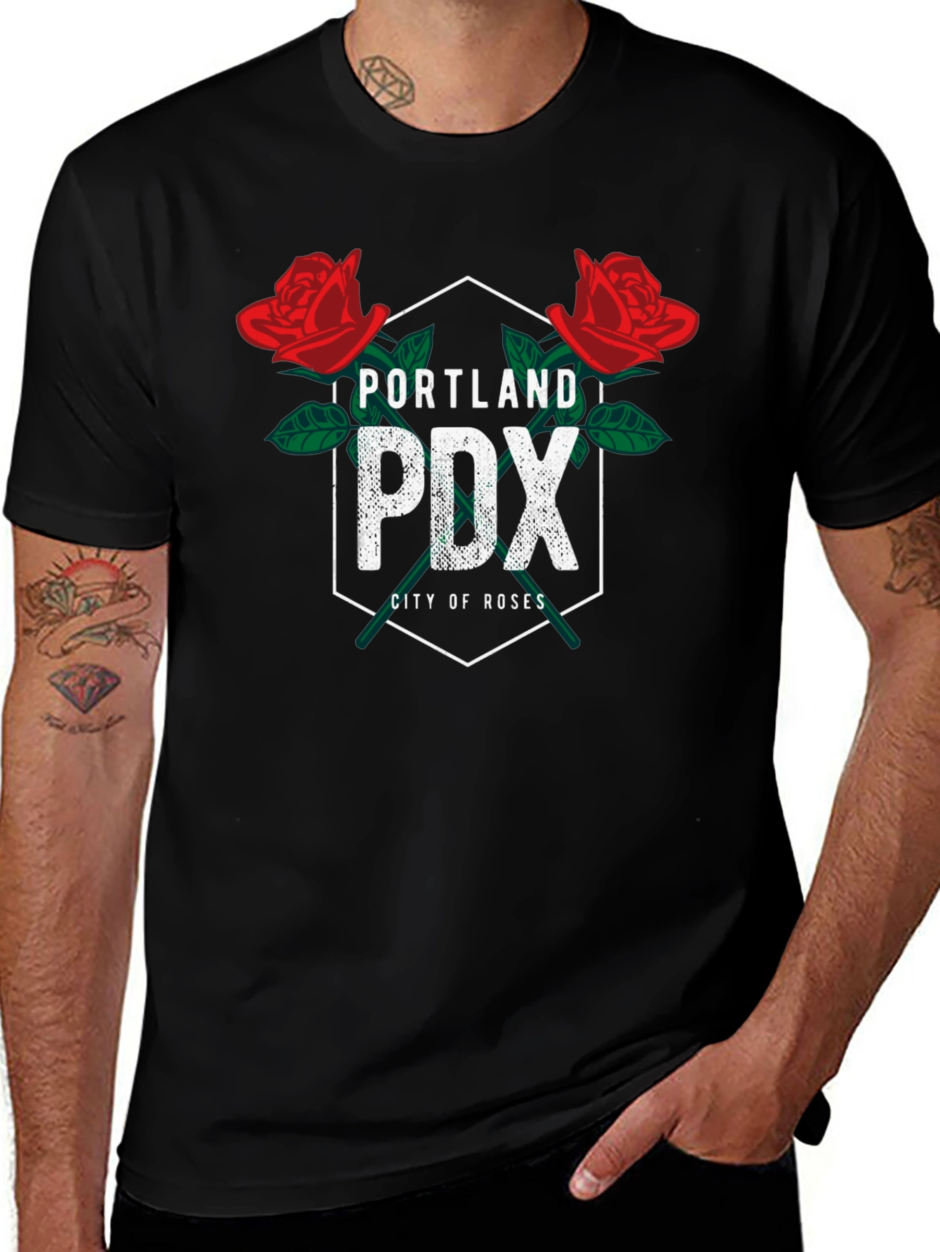 Portland PDX City of Roses Graphic T-Shirt