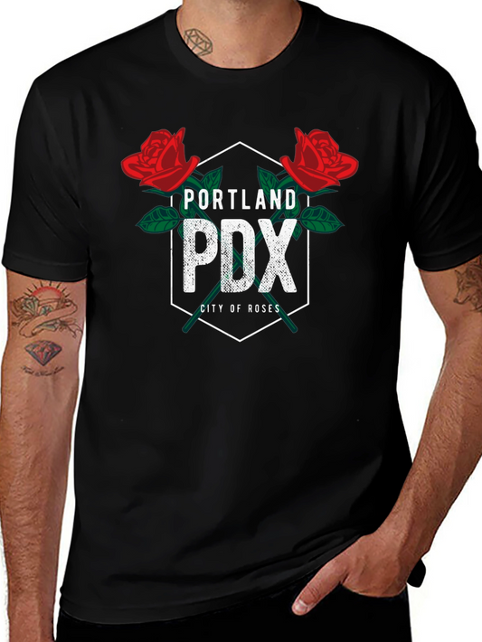 Portland PDX City of Roses Graphic T-Shirt