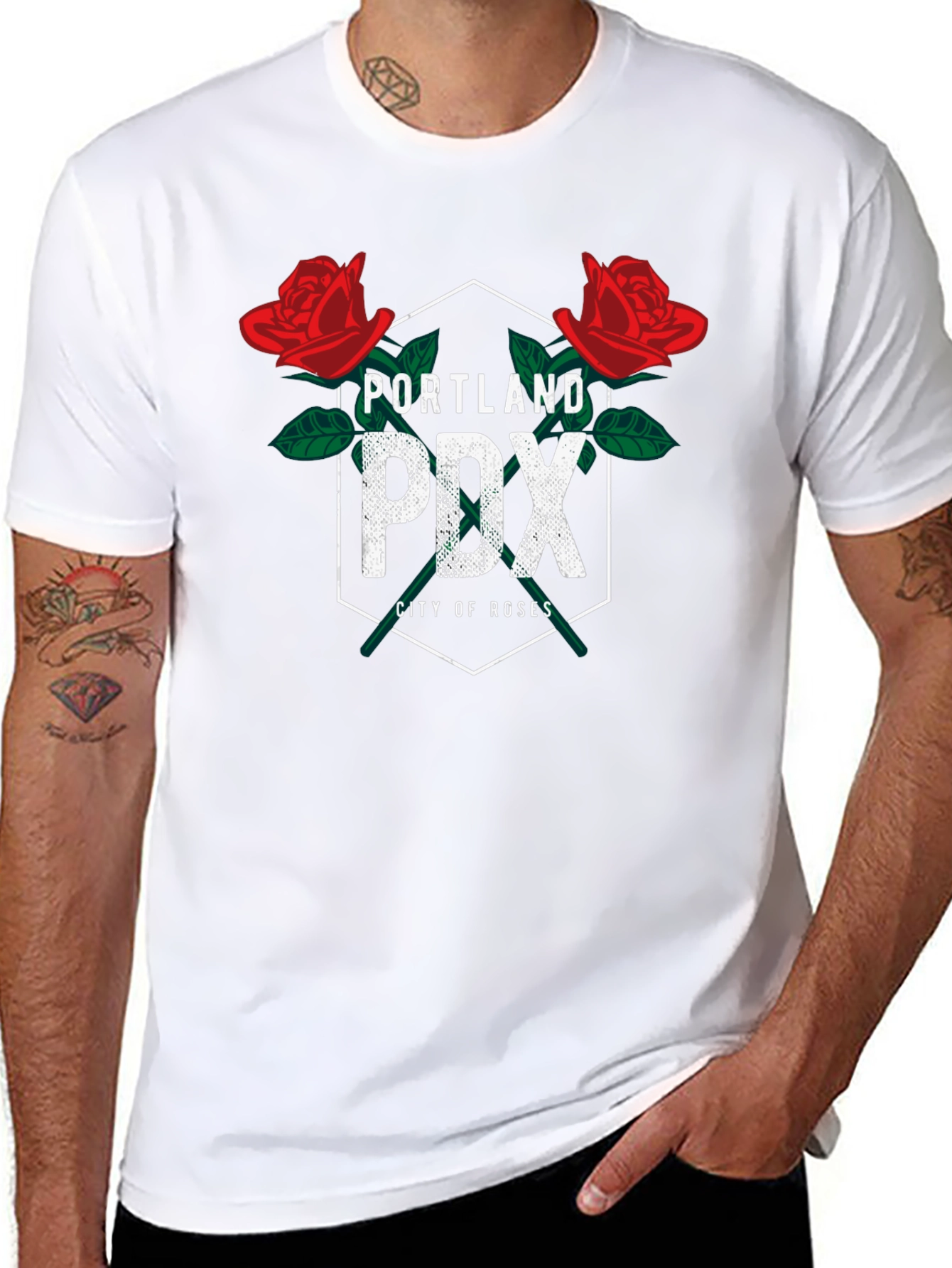Portland PDX City of Roses Graphic T-Shirt