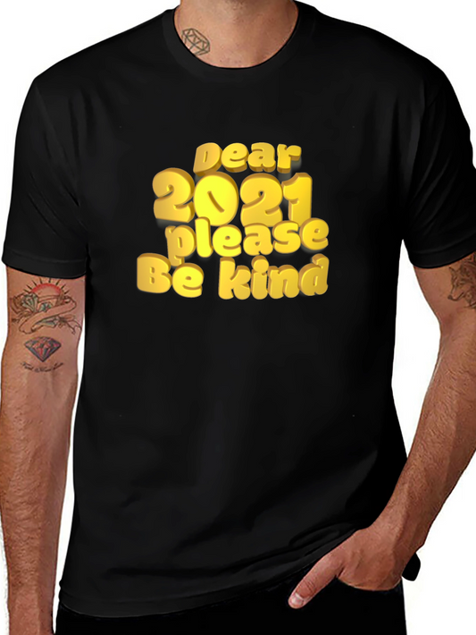 Dear 2021 Graphic Print Black T-Shirt