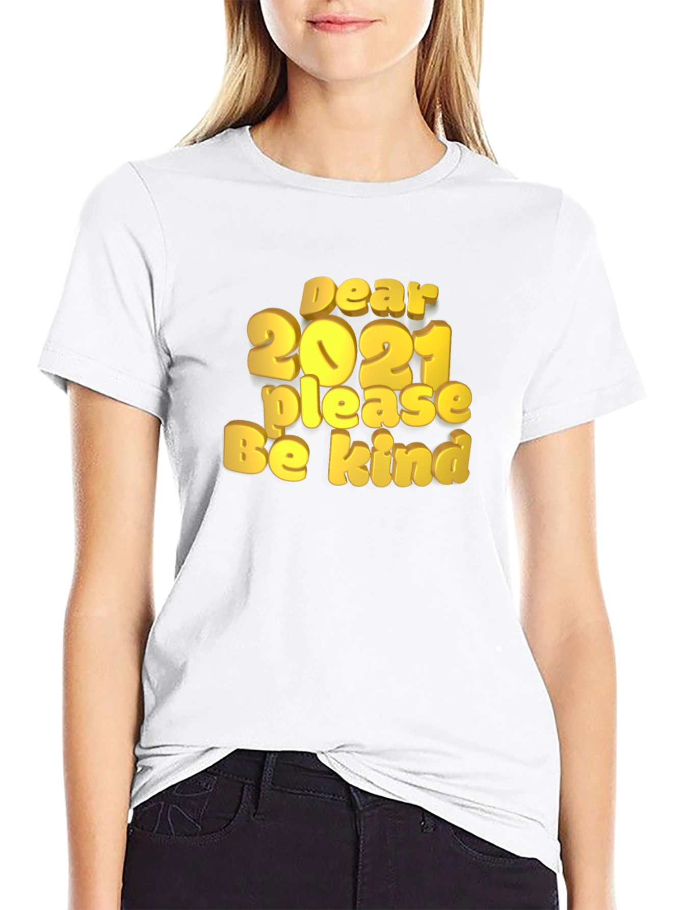 Dear 2021 Graphic Print Black T-Shirt