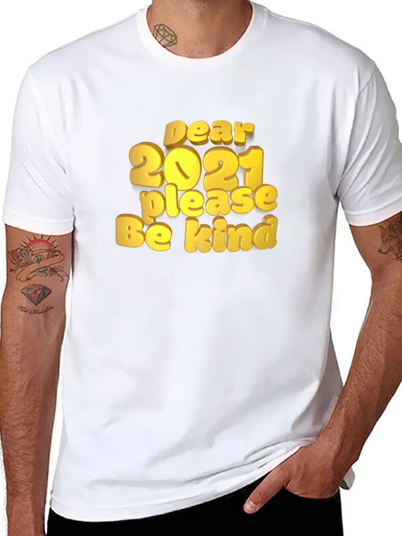Dear 2021 Graphic Print Black T-Shirt