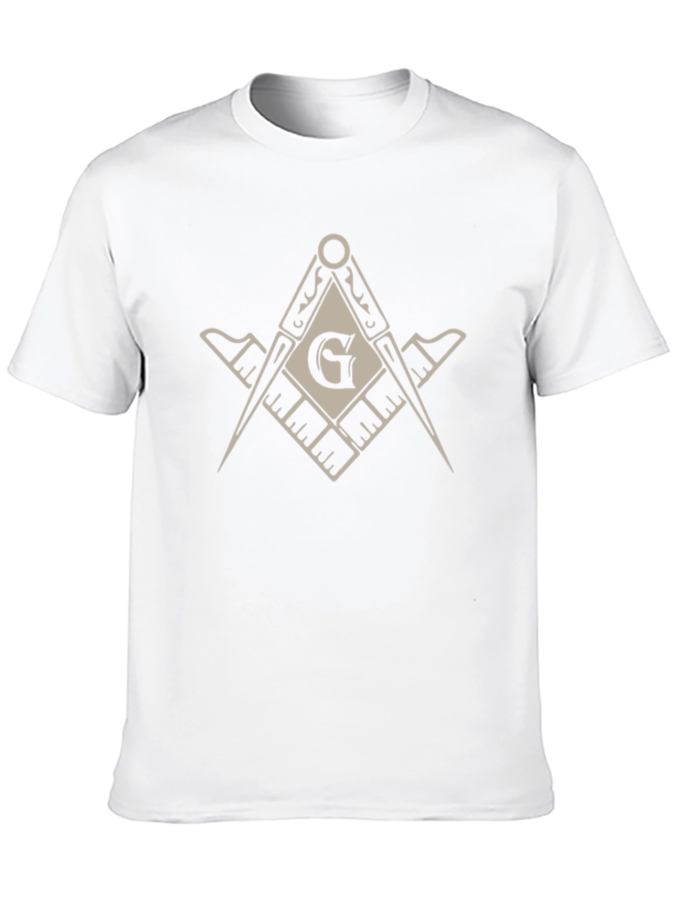 Masonic Square & Compasses Graphic Tee - Black Cotton