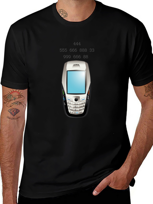 Retro Phone Graphic Tee - Black