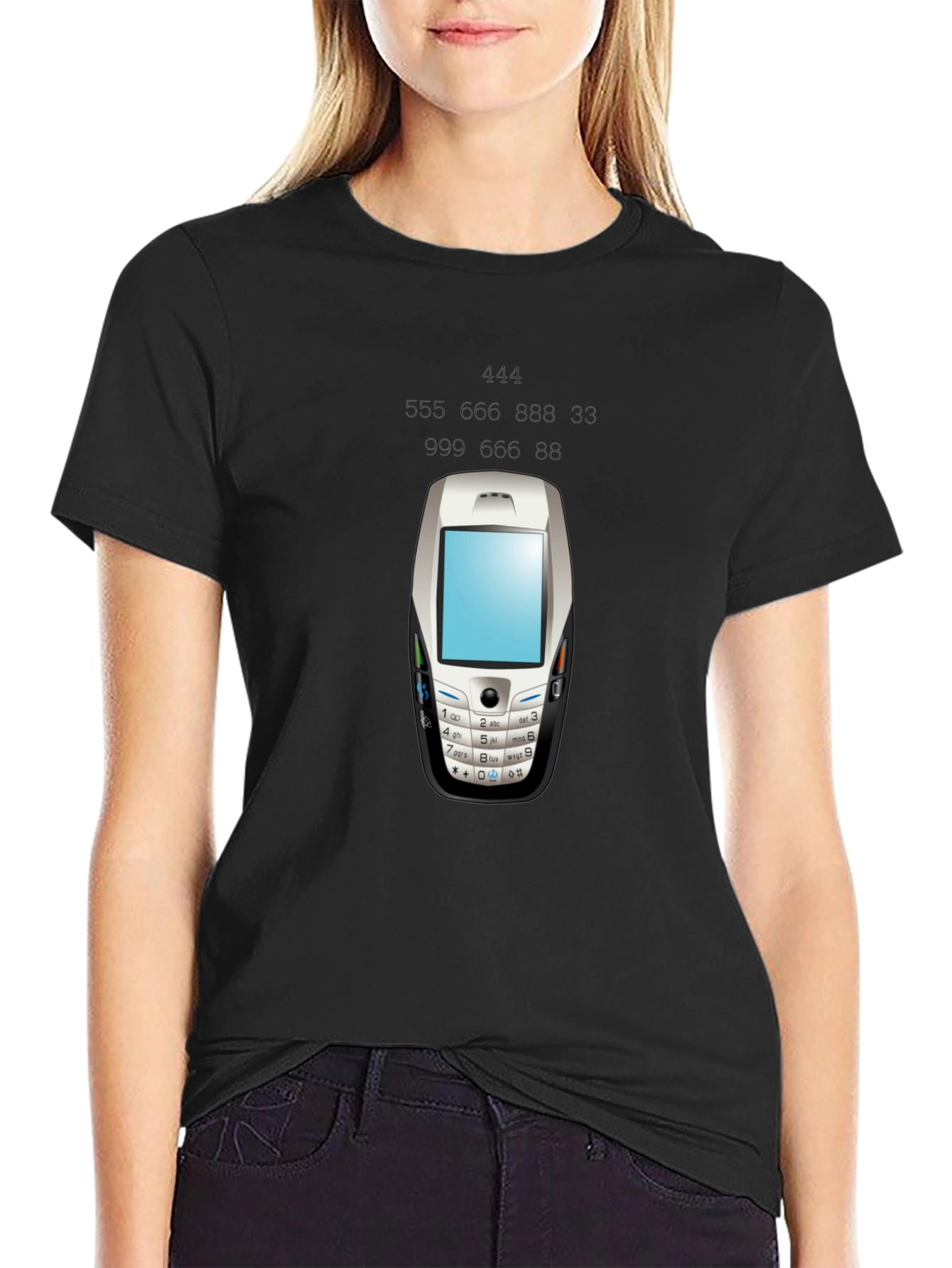 Retro Phone Graphic Tee - Black
