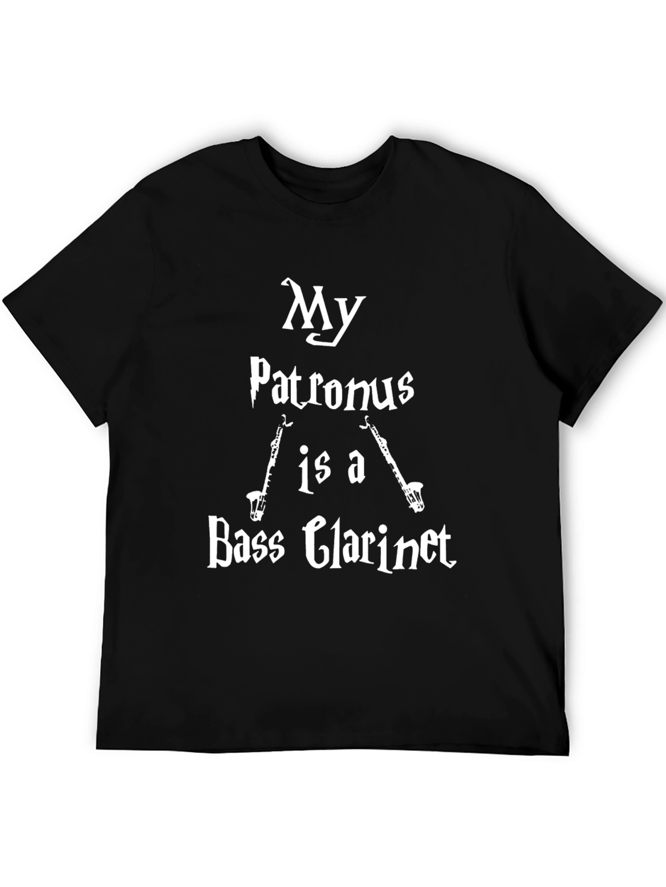 My Patronus Is A Bass Clarinet Black T-Shirt