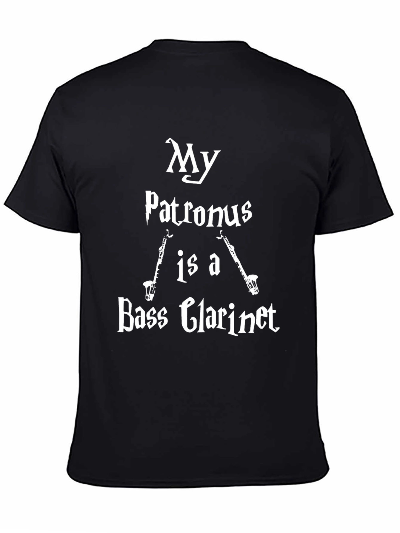 My Patronus Is A Bass Clarinet Black T-Shirt