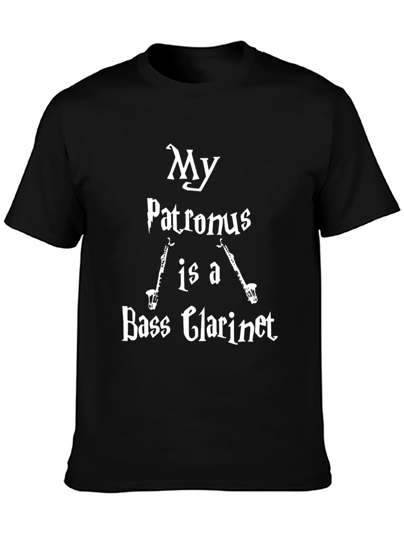 My Patronus Is A Bass Clarinet Black T-Shirt
