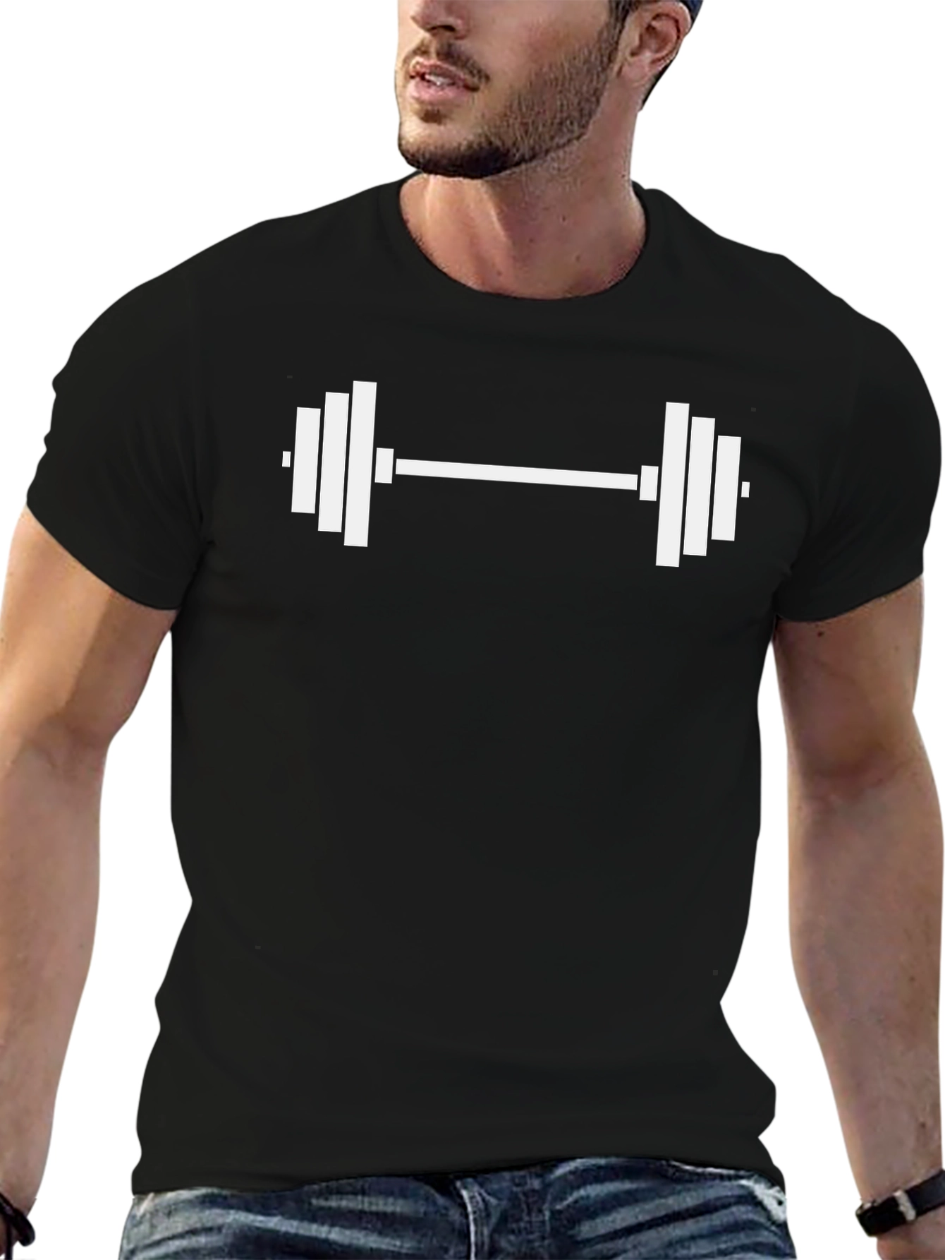 Gym Life Black T-Shirt - Barbell Graphic Tee