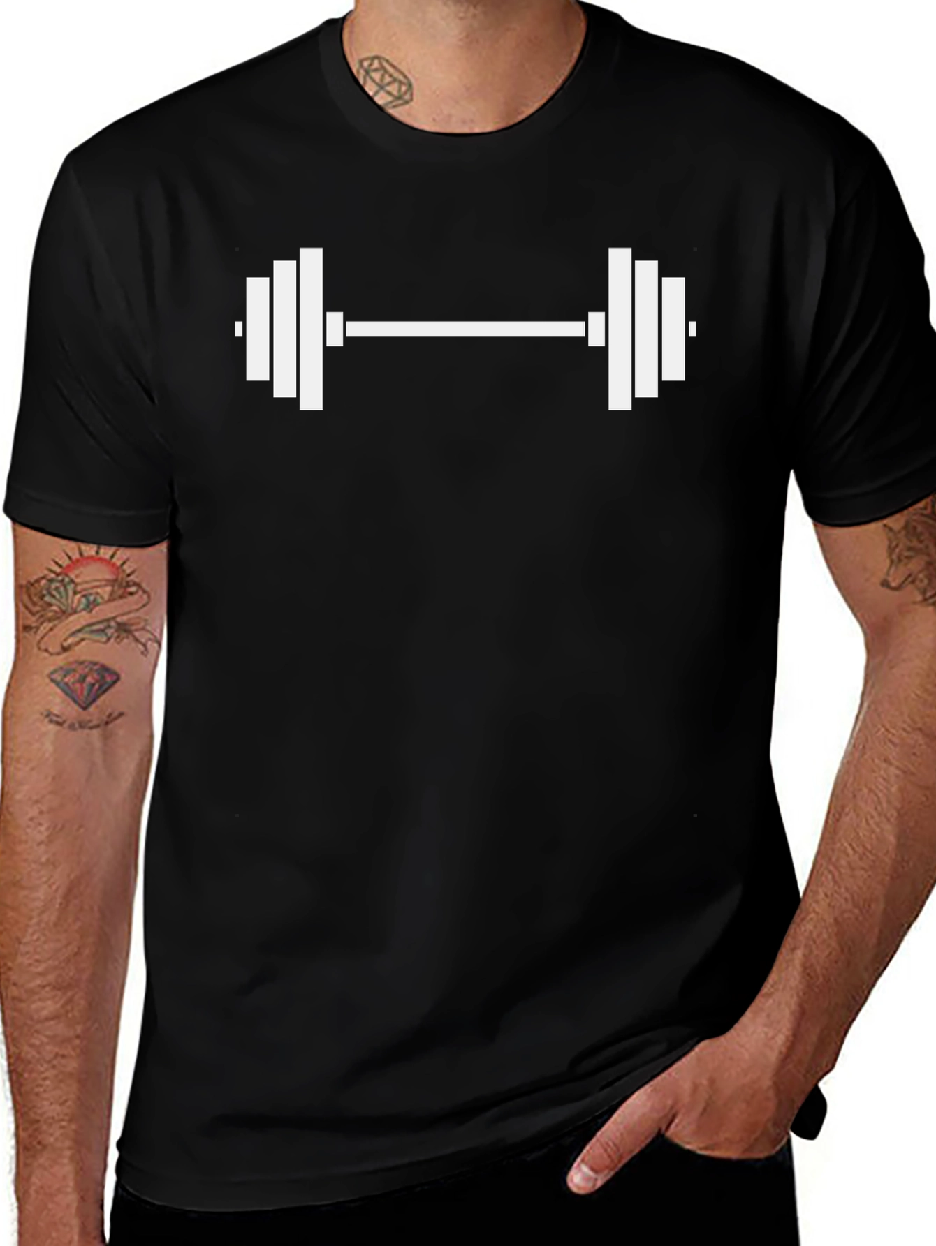 Gym Life Black T-Shirt - Barbell Graphic Tee