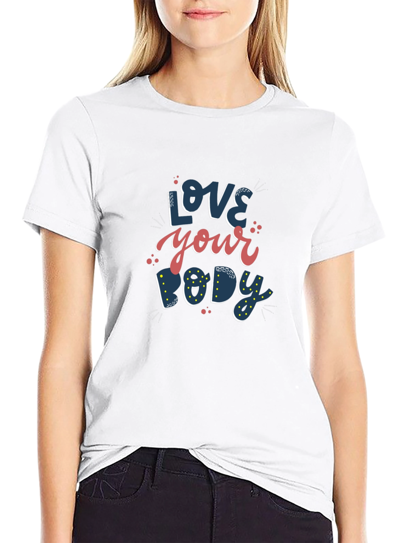 Love Your Body Graphic T-Shirt - Black