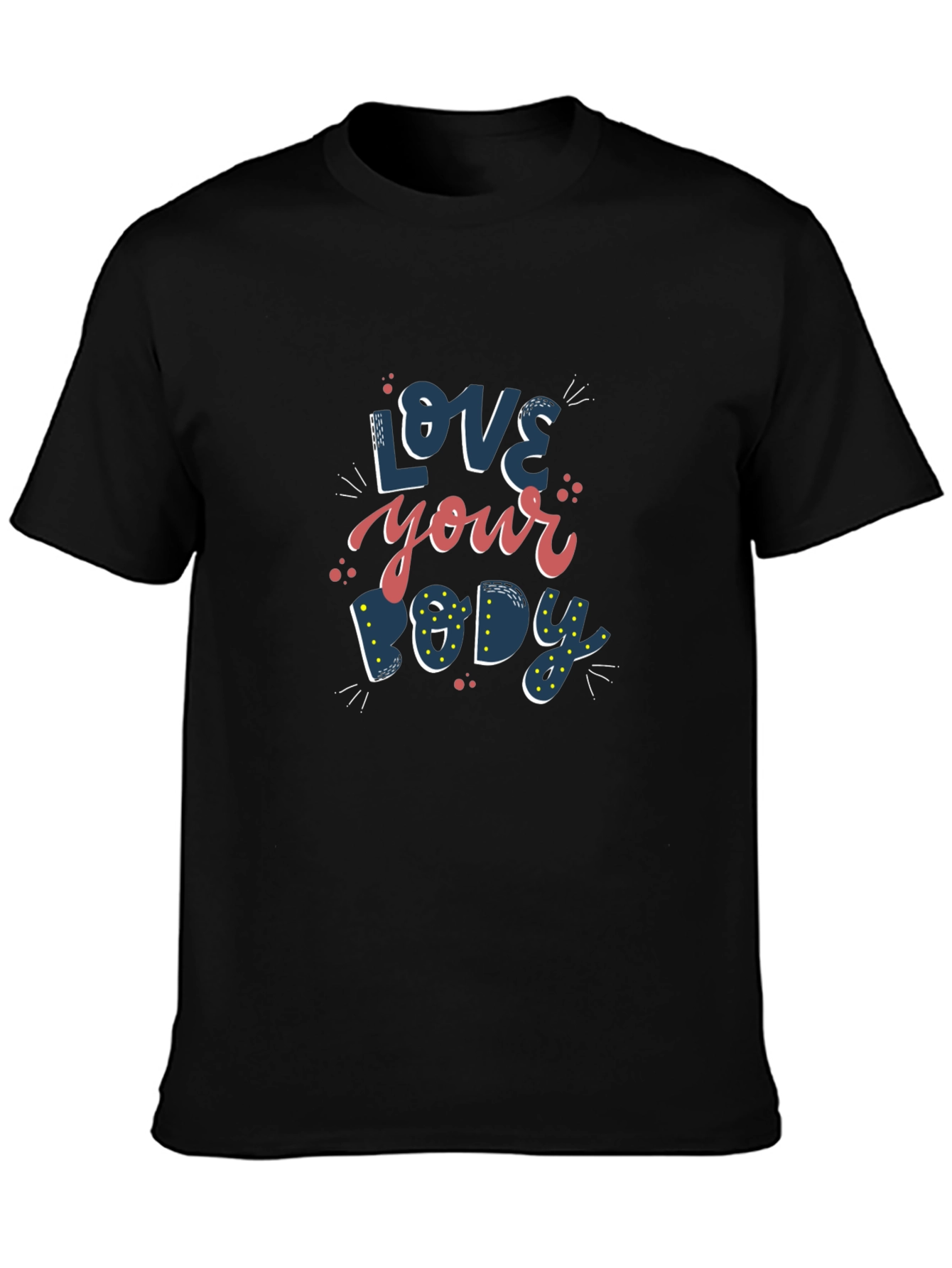 Love Your Body Graphic T-Shirt - Black