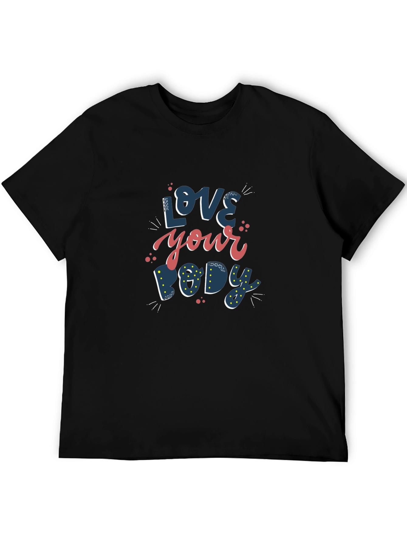 Love Your Body Graphic T-Shirt - Black