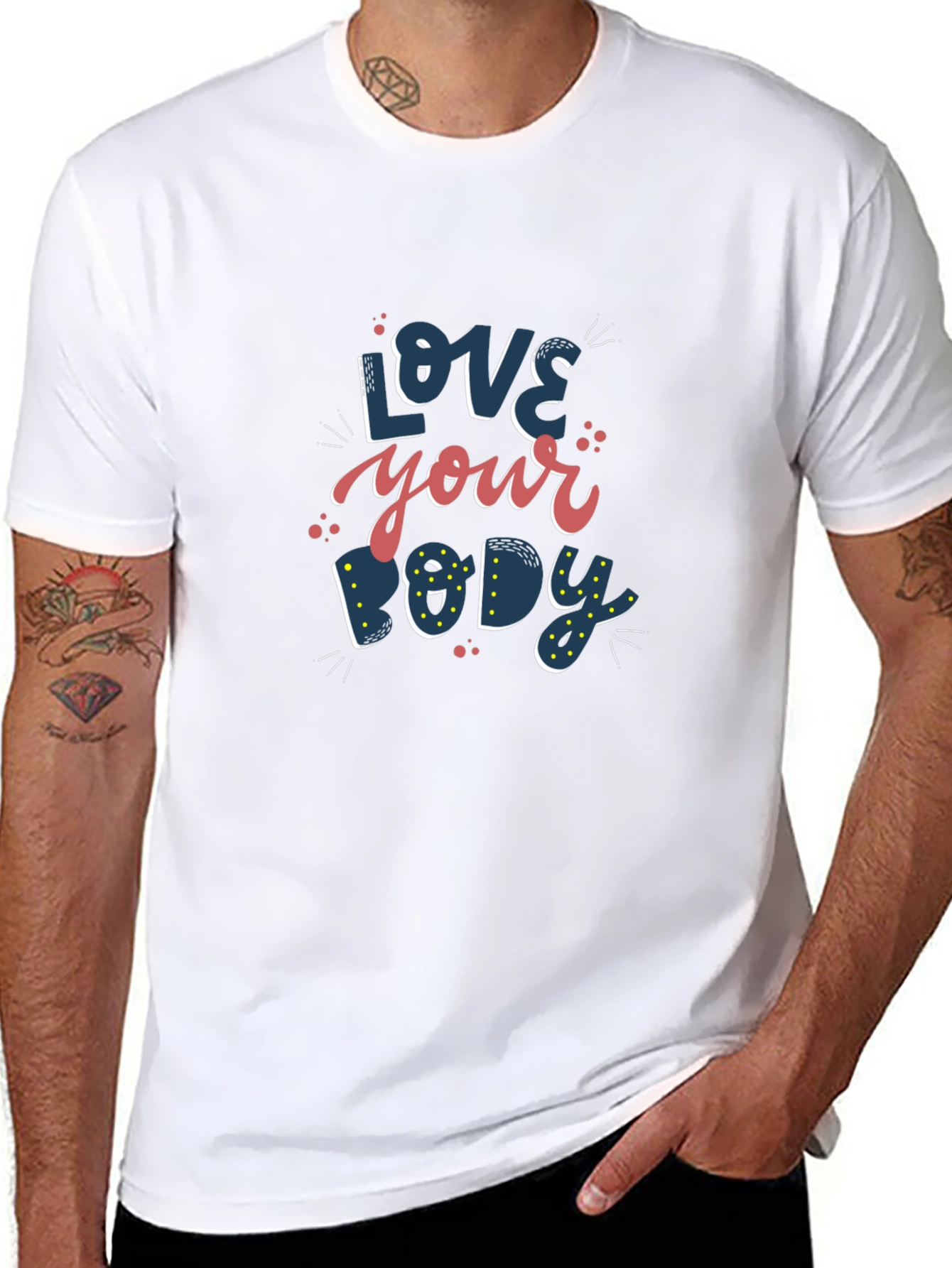 Love Your Body Graphic T-Shirt - Black