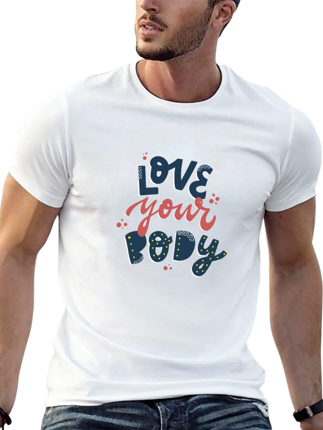 Love Your Body Graphic T-Shirt - Black