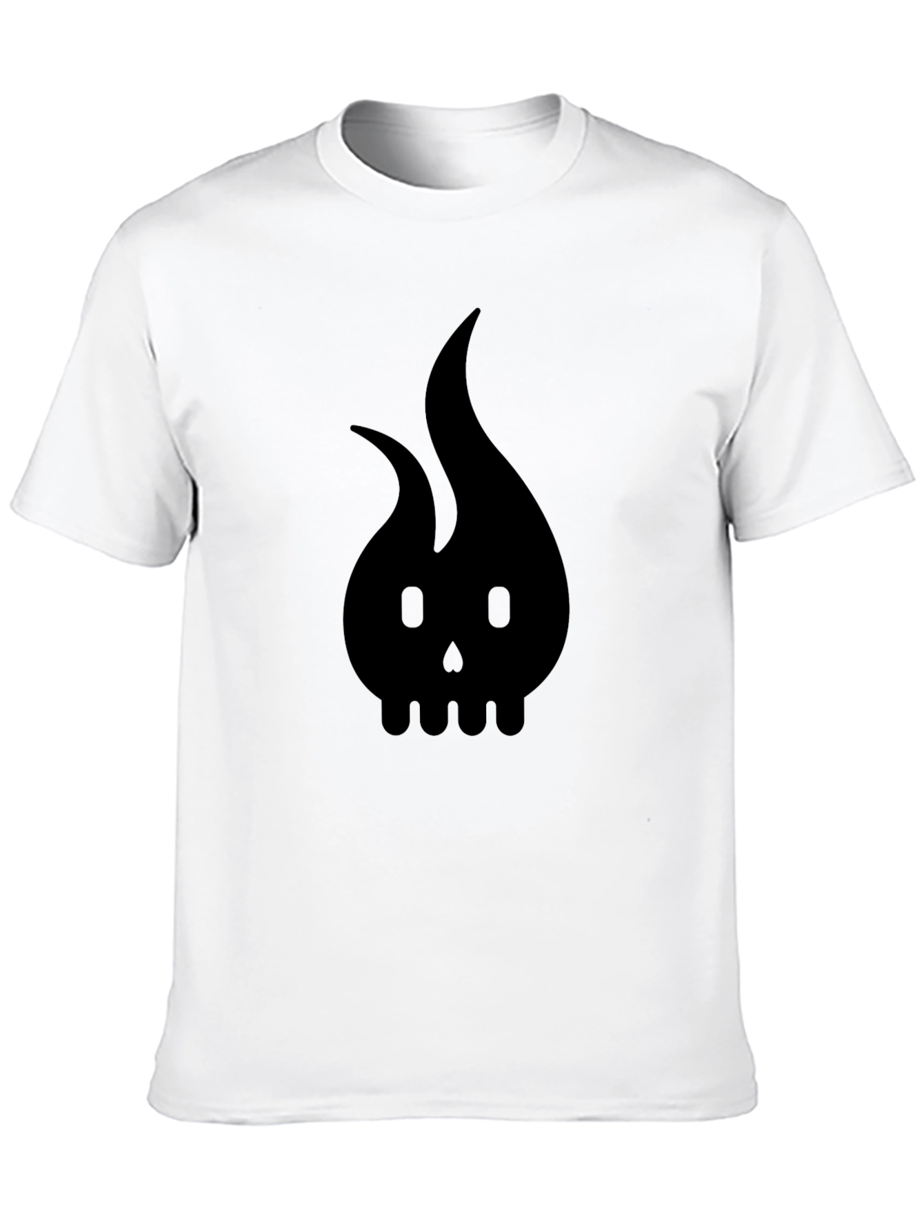 Flame Skull Graphic Tee - Bold Black T-Shirt