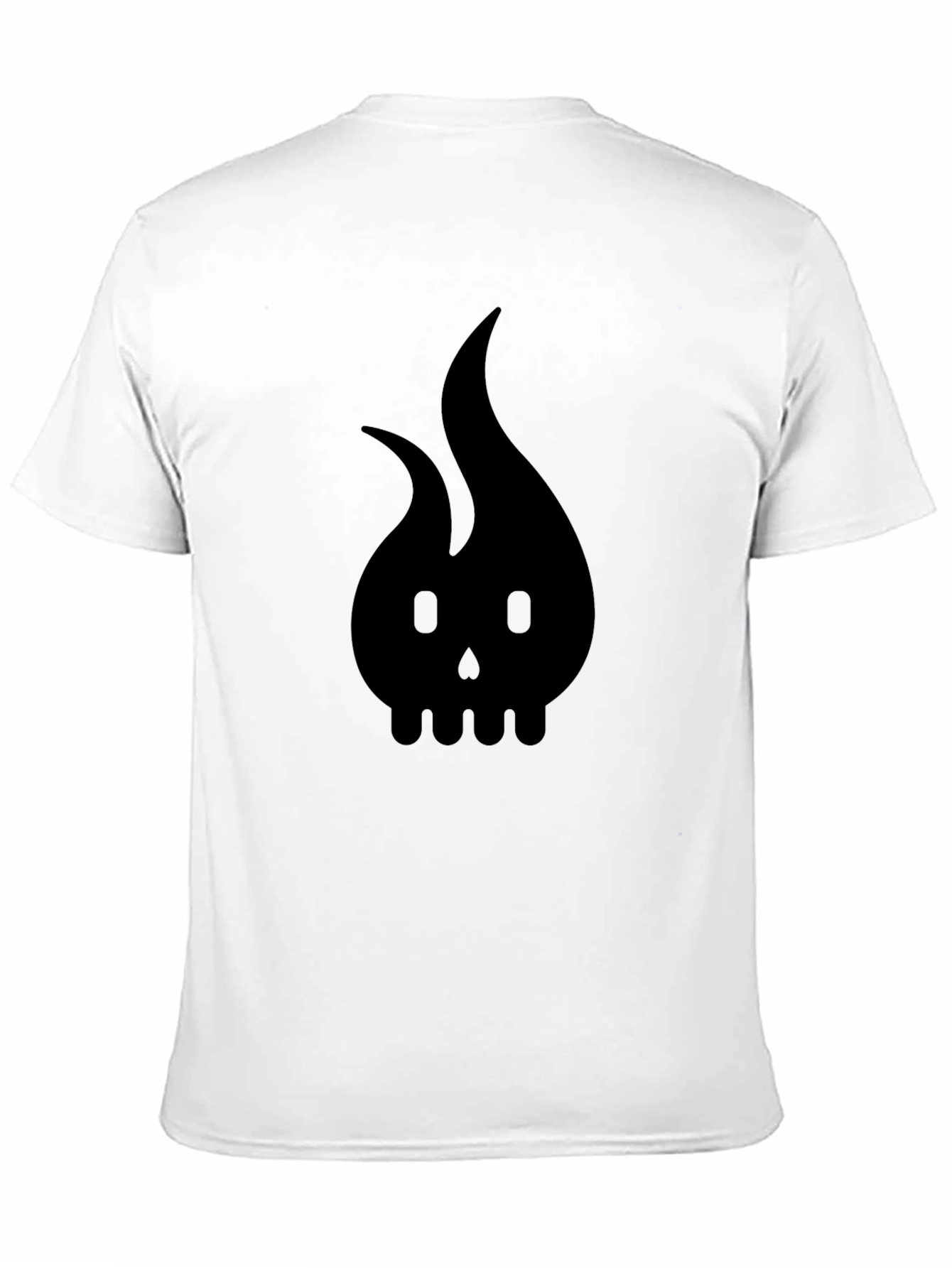 Flame Skull Graphic Tee - Bold Black T-Shirt