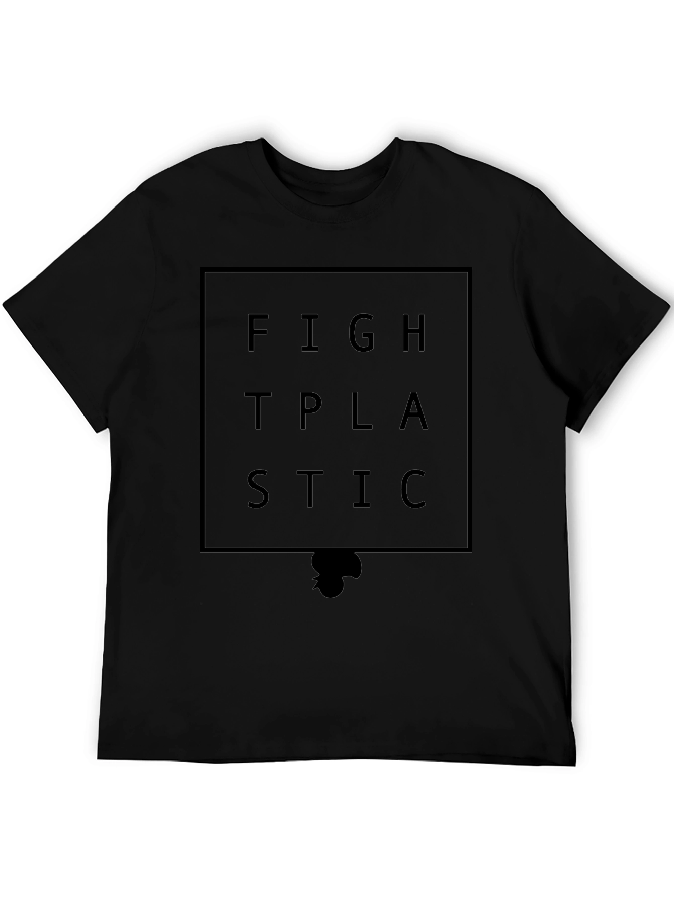 Fight Plastic Graphic Tee - Black