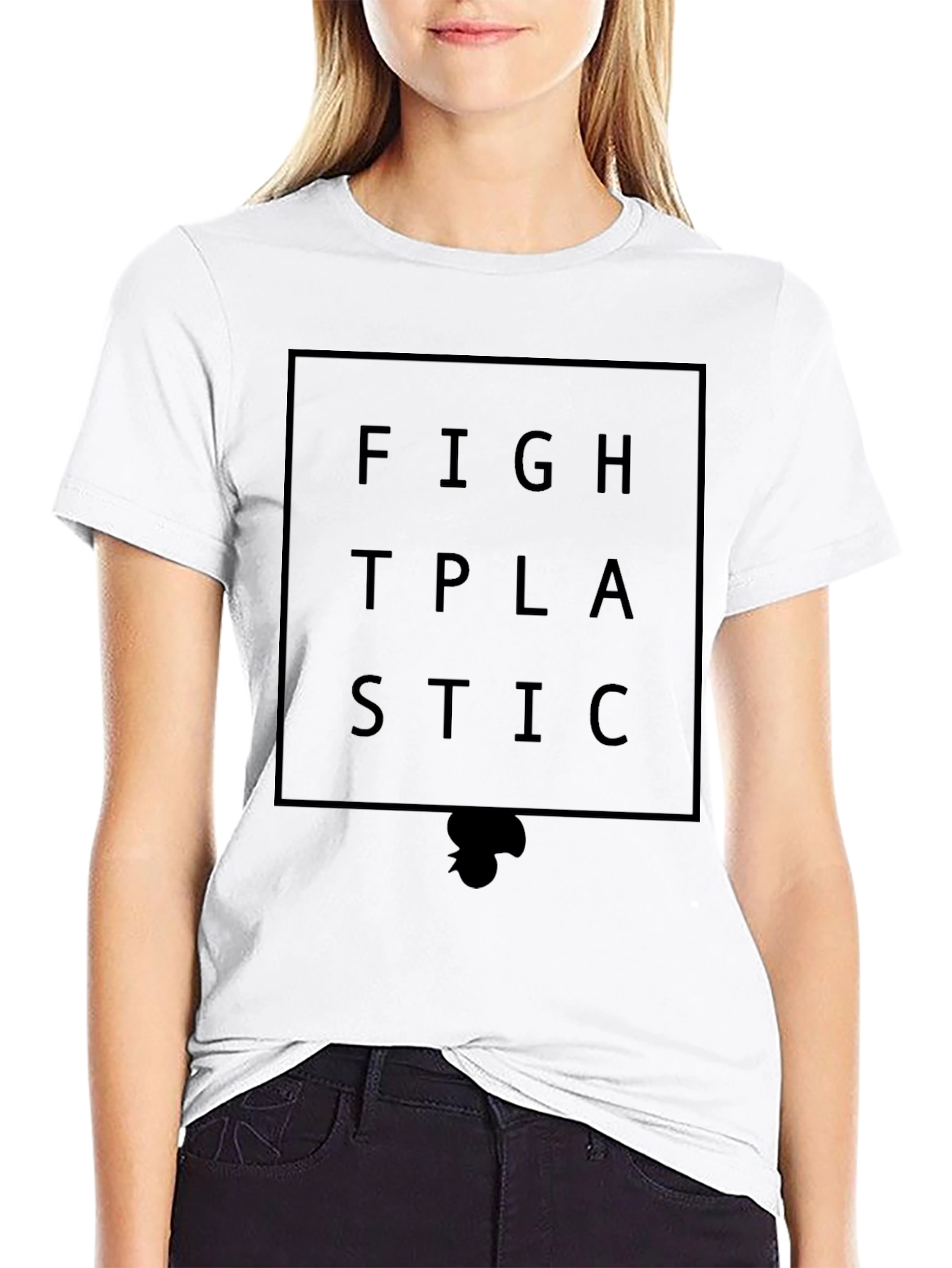 Fight Plastic Graphic Tee - Black