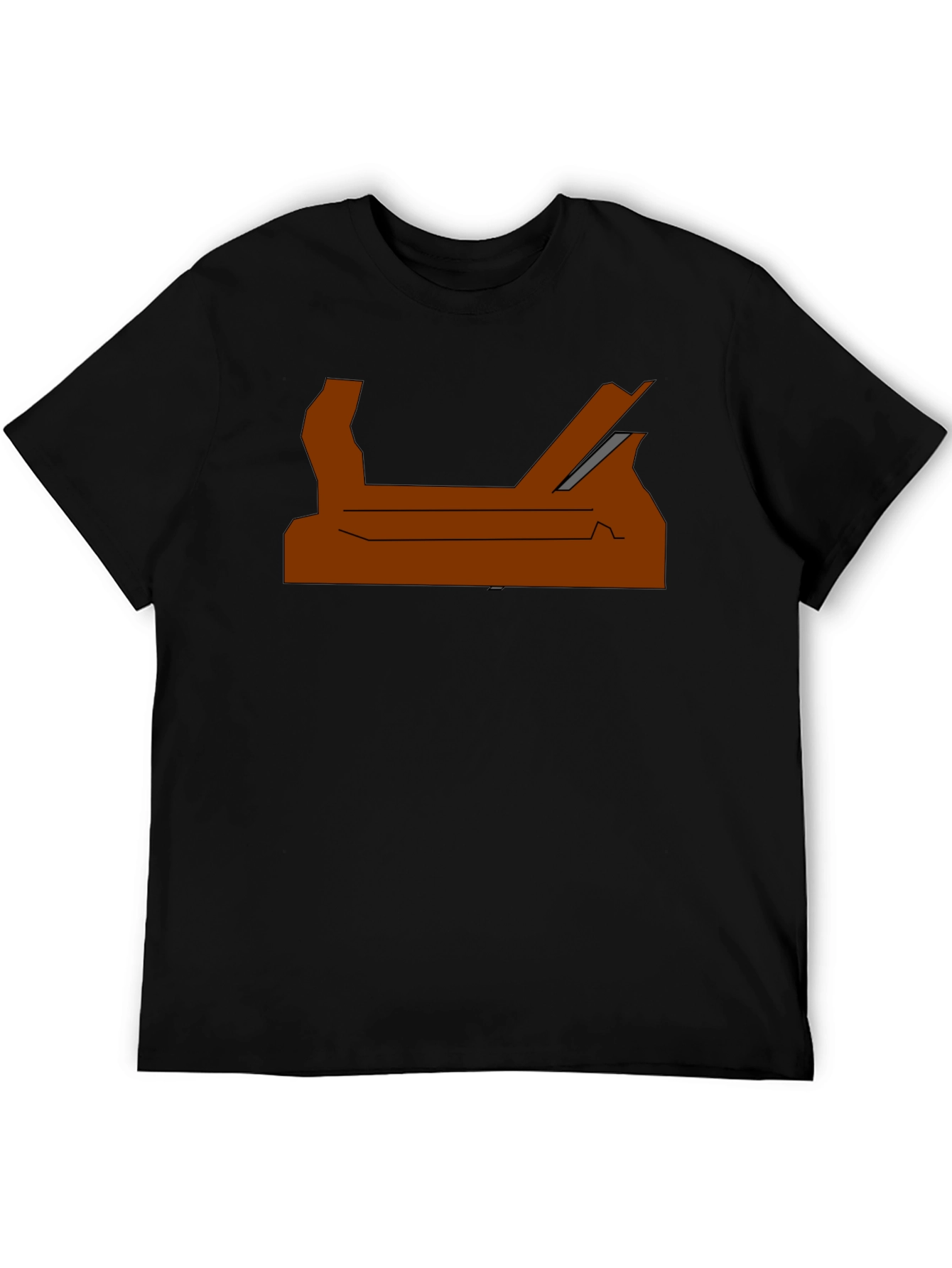 Modern Abstract Graphic Print Tee - Black