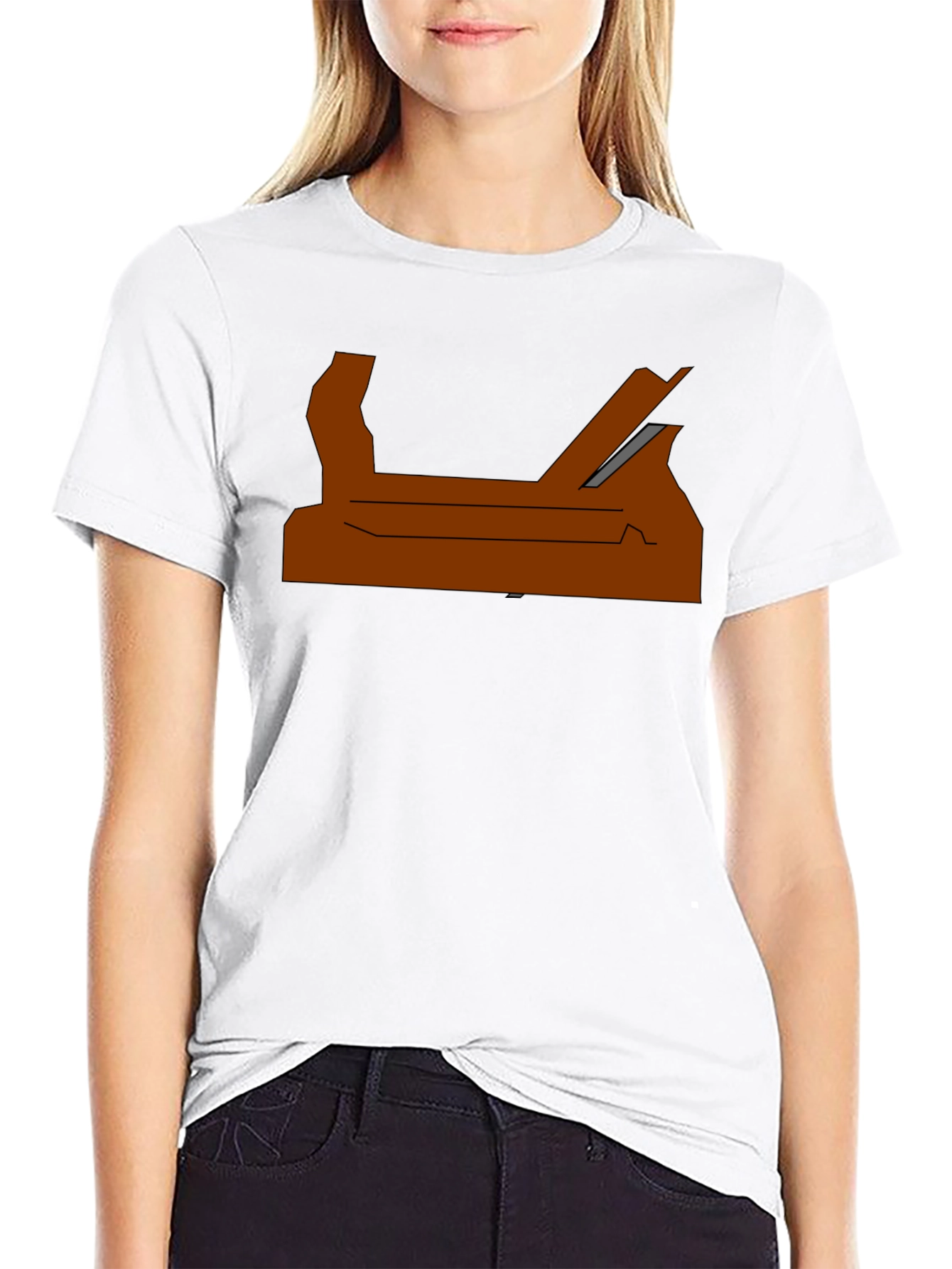Modern Abstract Graphic Print Tee - Black