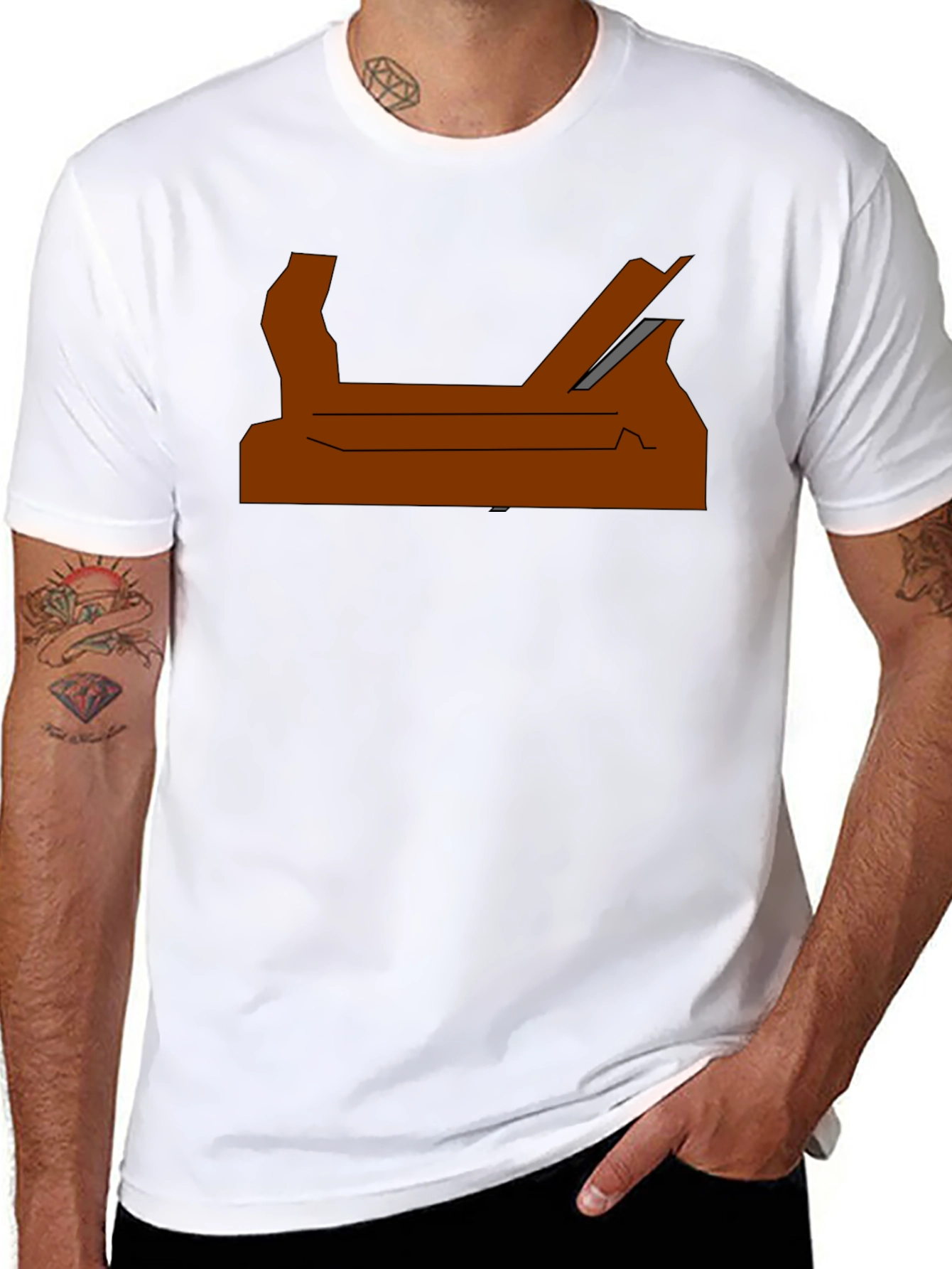Modern Abstract Graphic Print Tee - Black