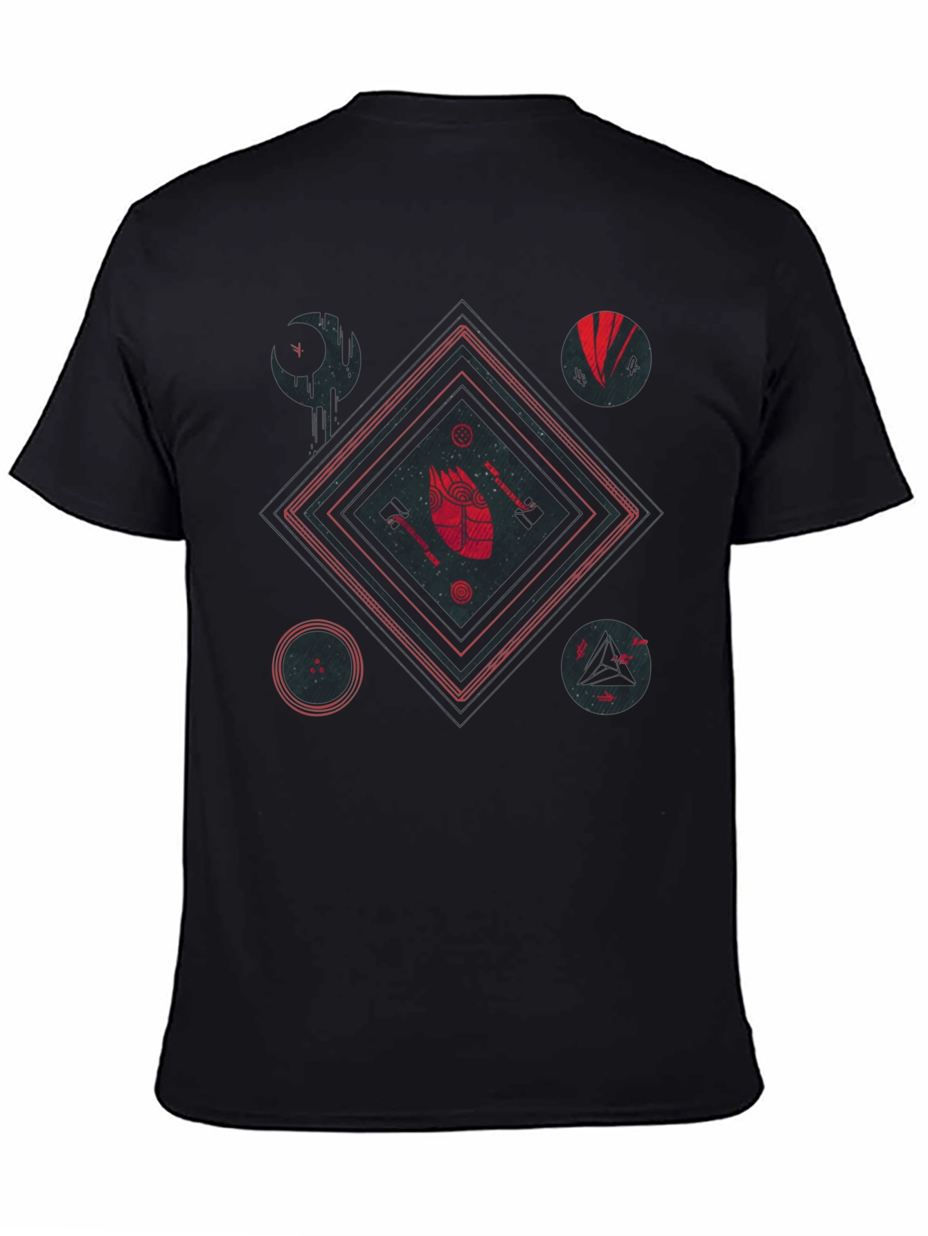 Abstract Graphic T-Shirt Black Tee Unique Design