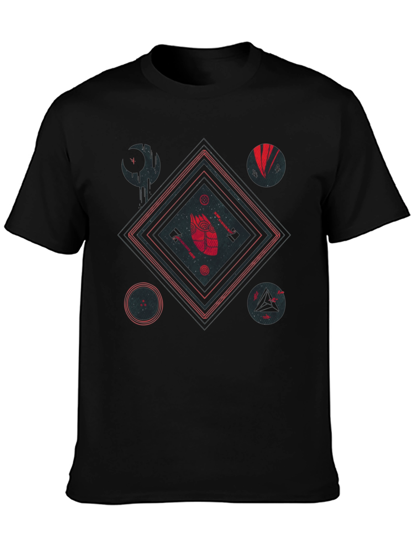 Abstract Graphic T-Shirt Black Tee Unique Design