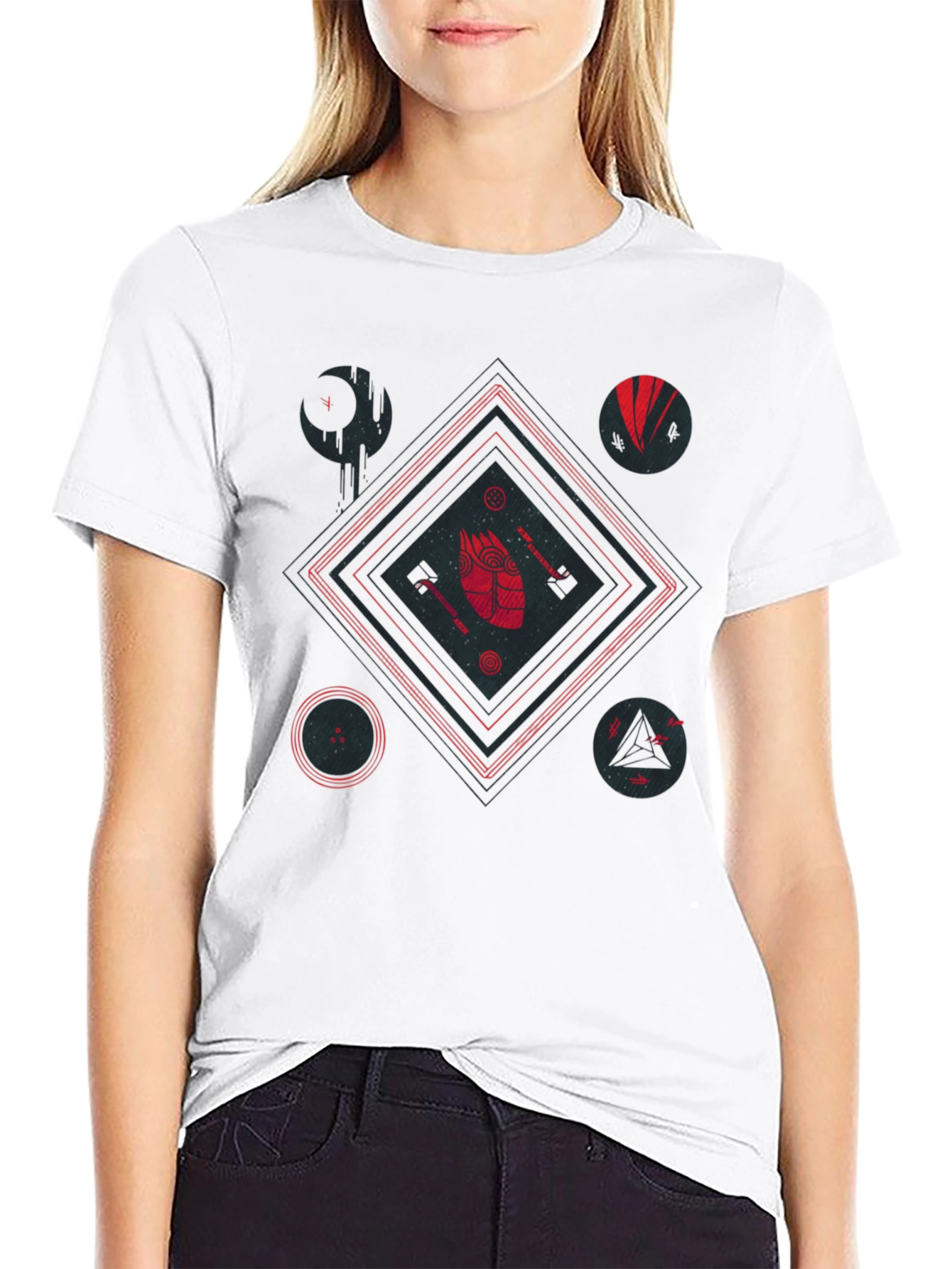Abstract Graphic T-Shirt Black Tee Unique Design