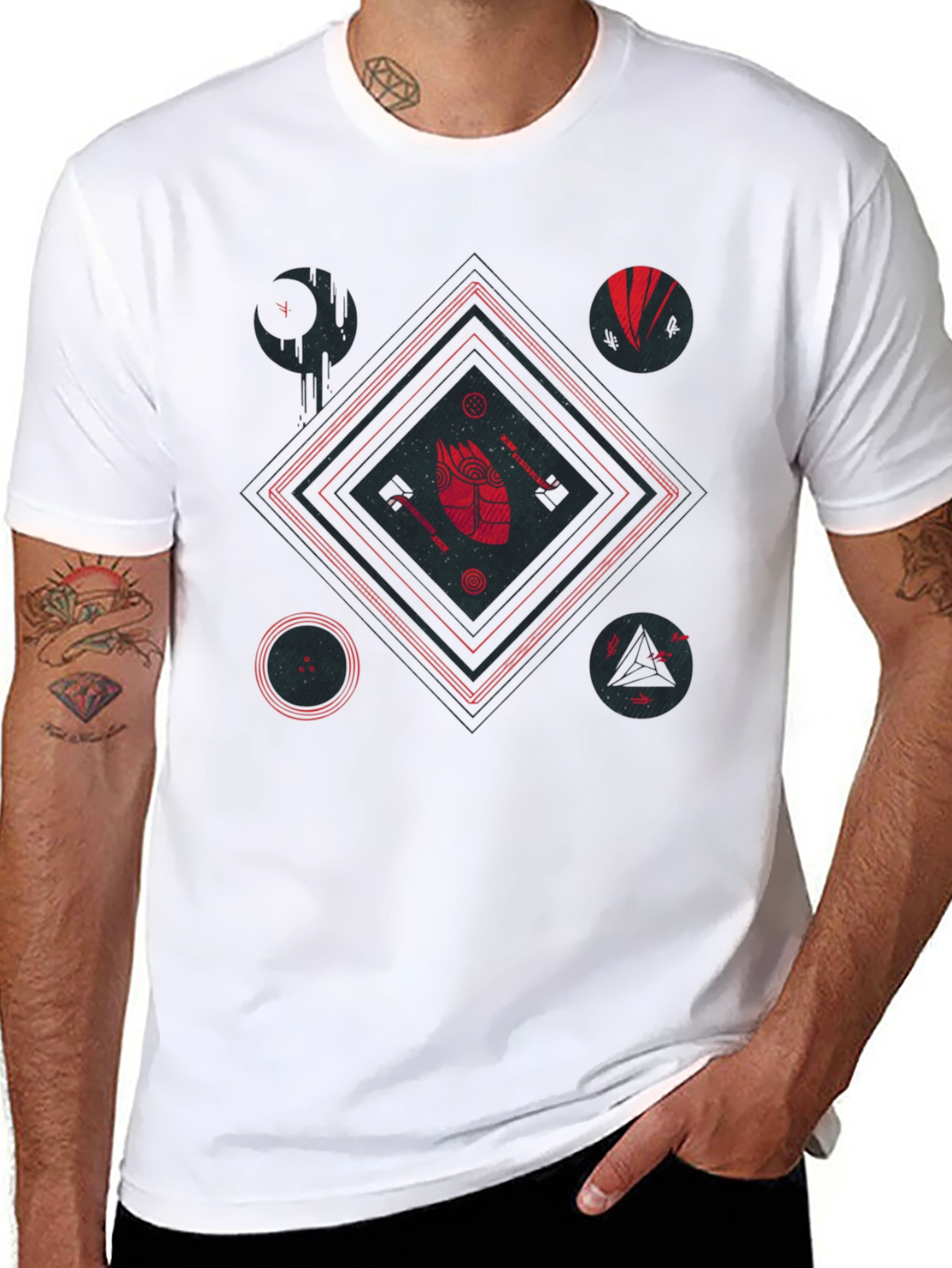 Abstract Graphic T-Shirt Black Tee Unique Design