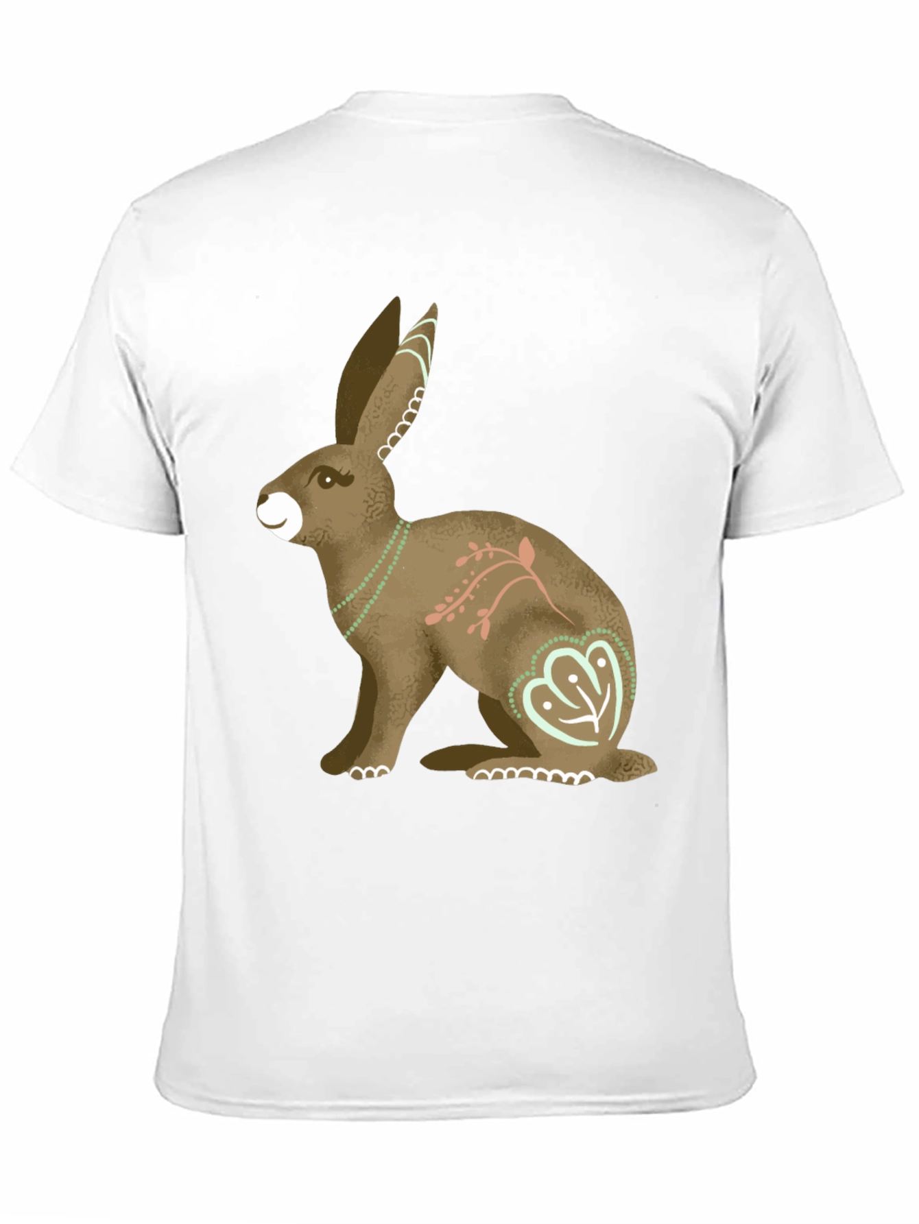 Hare Graphic Print Mens T-Shirt - Black
