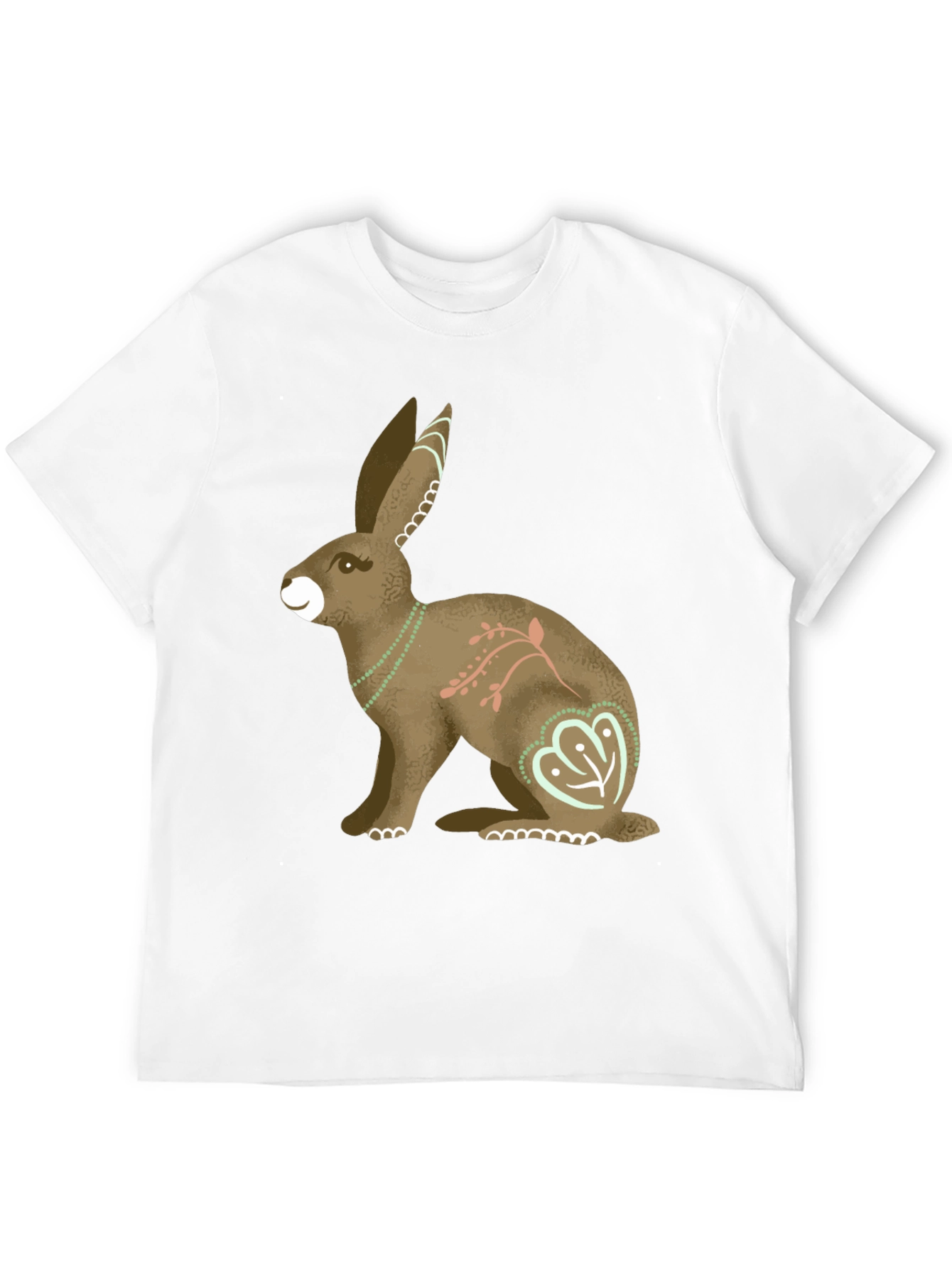 Hare Graphic Print Mens T-Shirt - Black