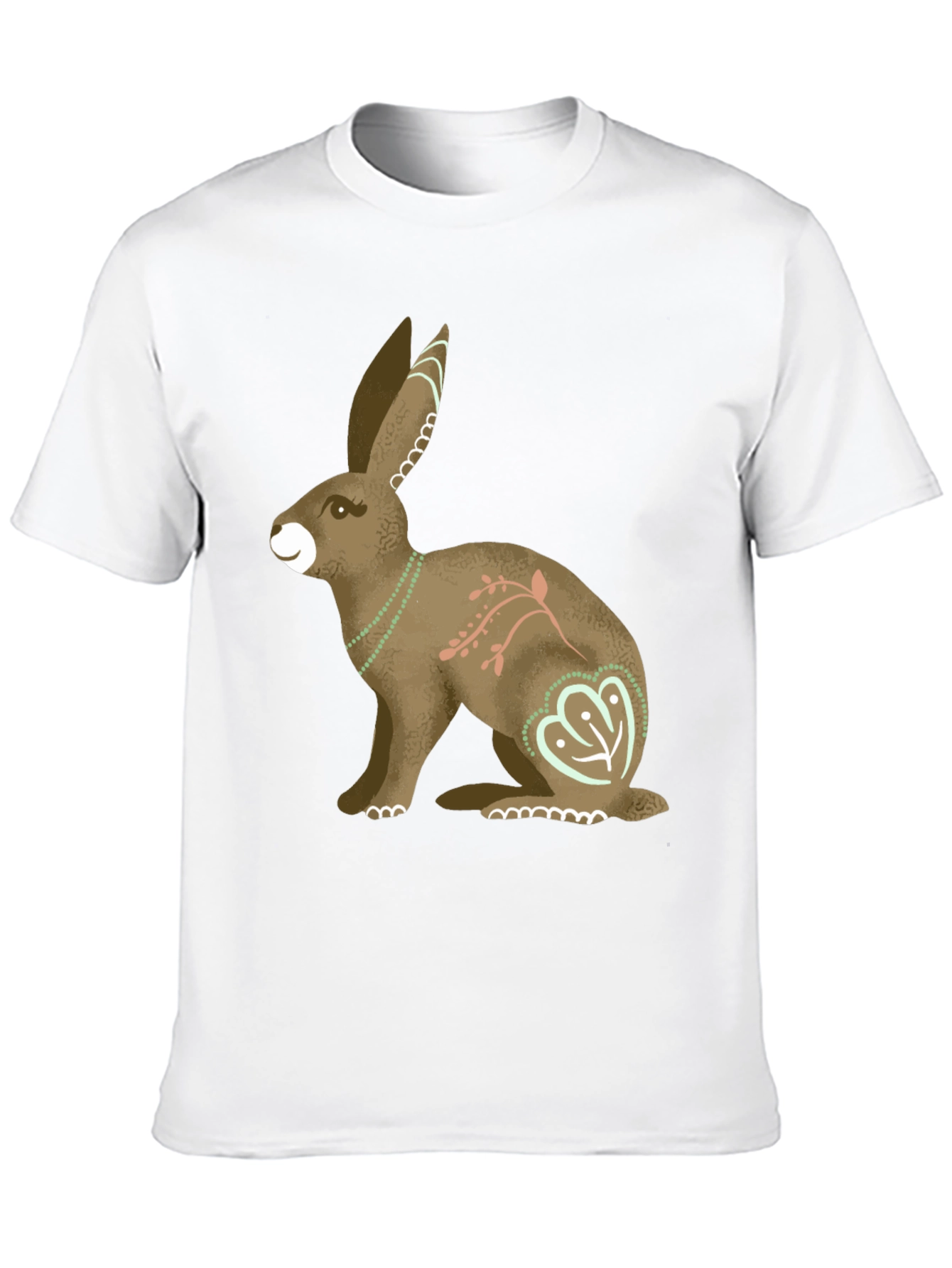Hare Graphic Print Mens T-Shirt - Black
